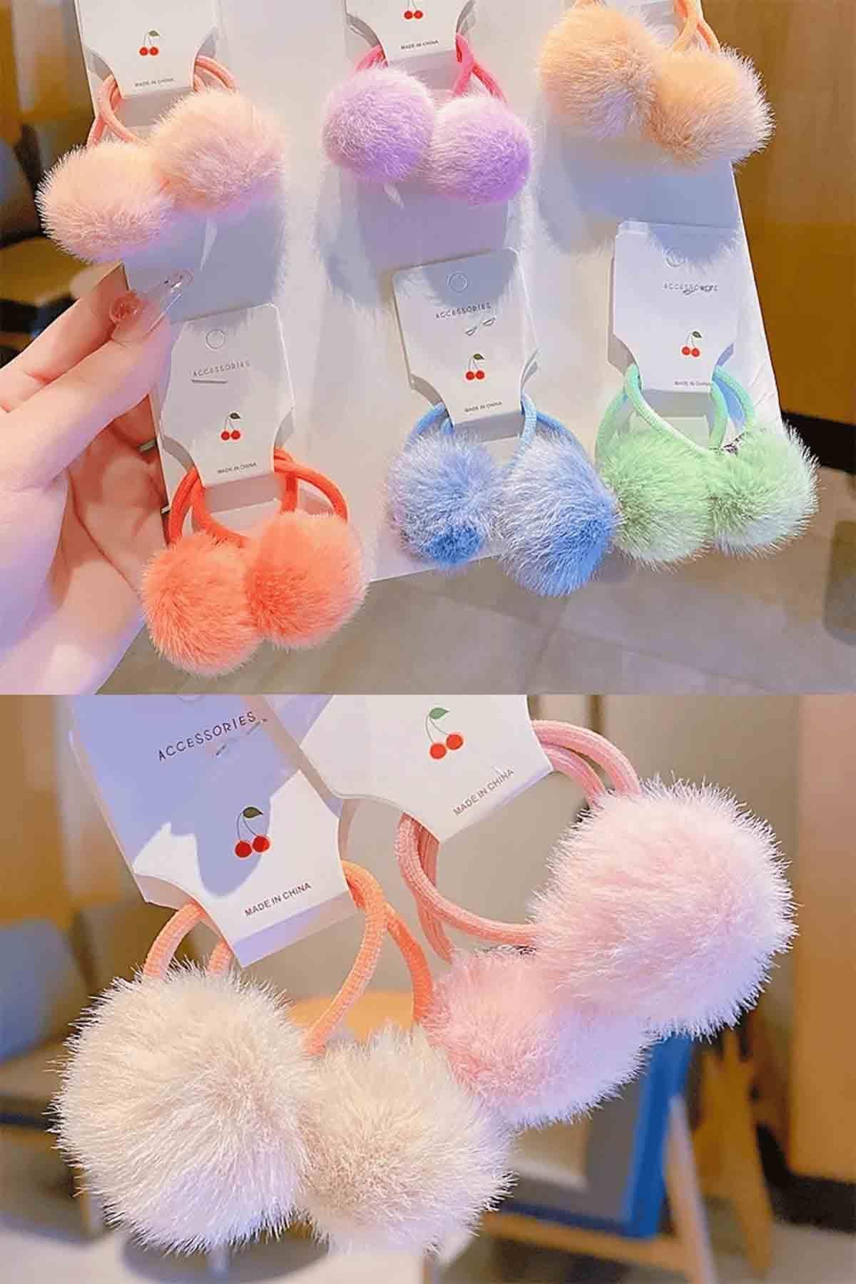 Küçük  Ponpon Lastik Toka