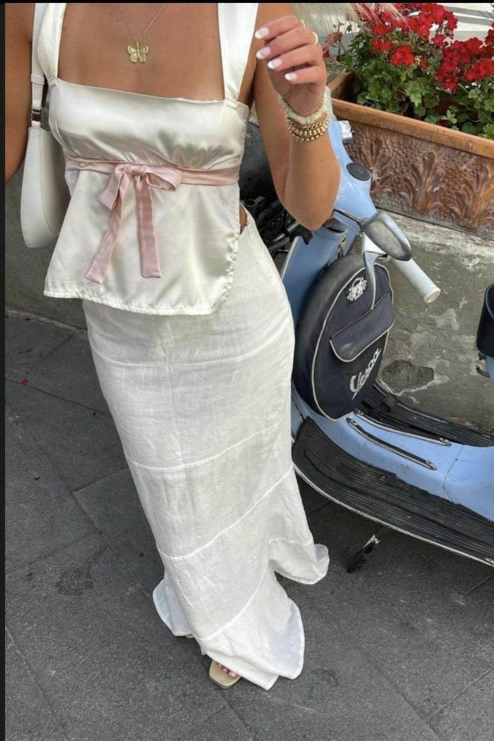 Kurdele Design Saten Bluz