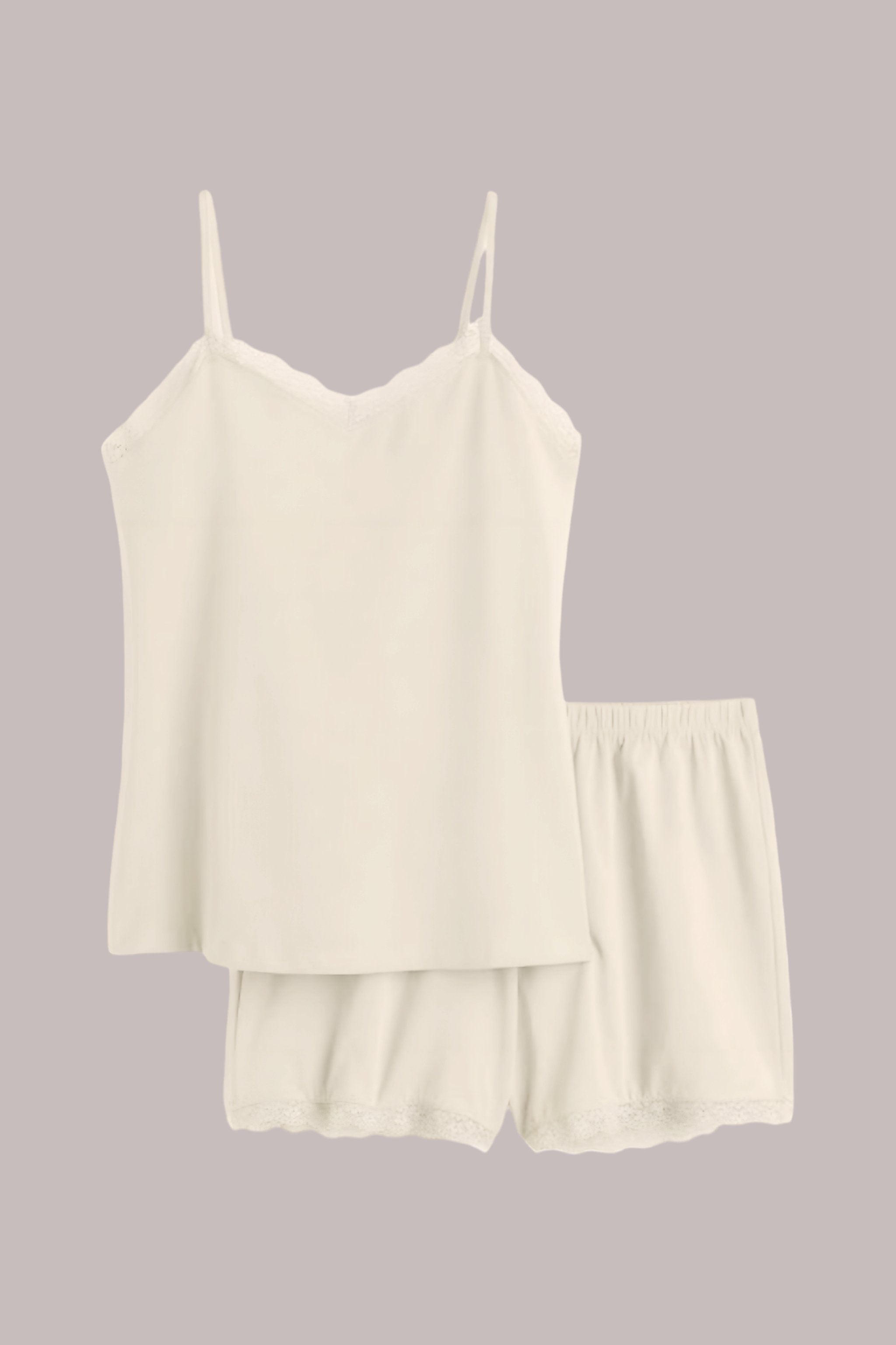Lace Detail Cream İkili Takım