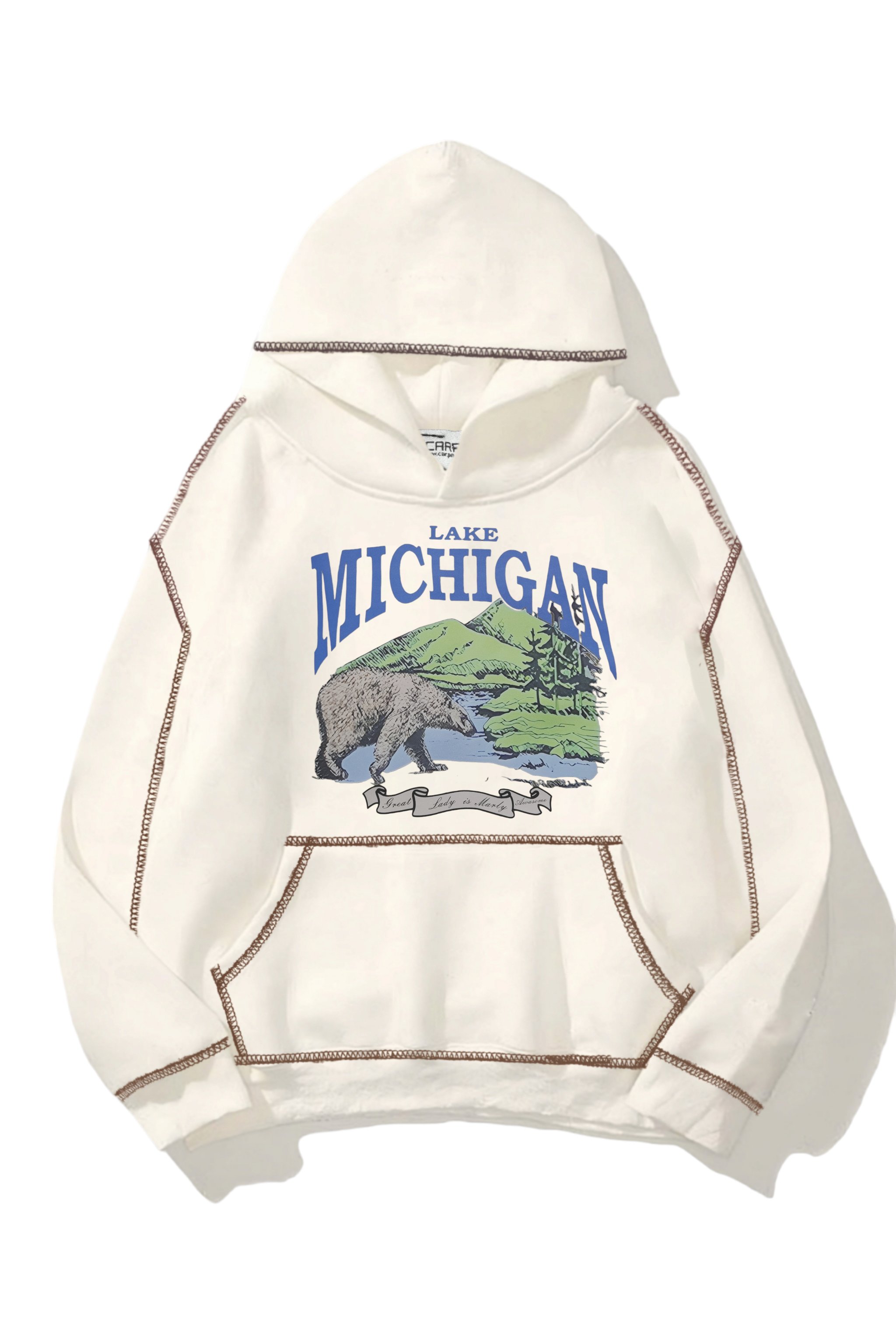 Lake Mıchıgan Ters Dikiş Oversize Sweatshirt