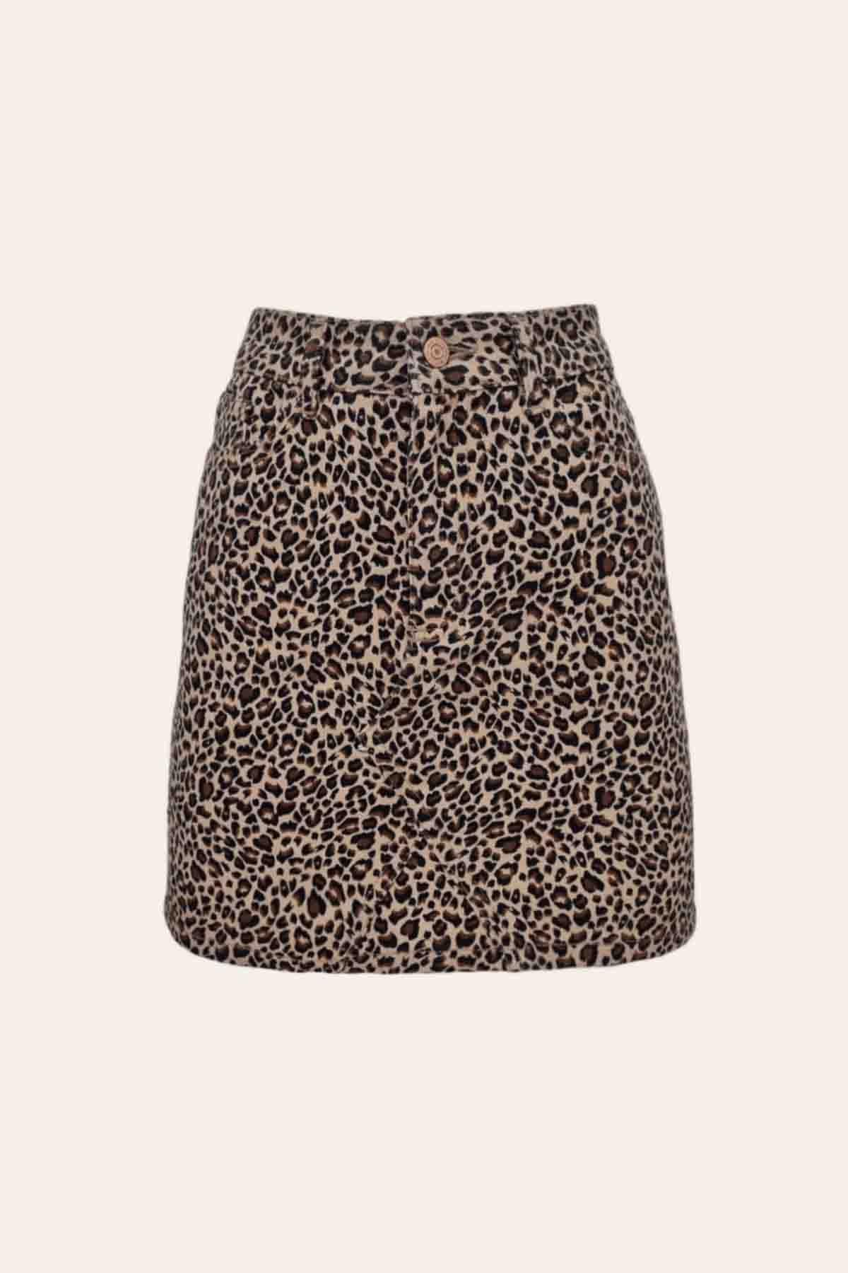 Leopar Desen Mini Etek