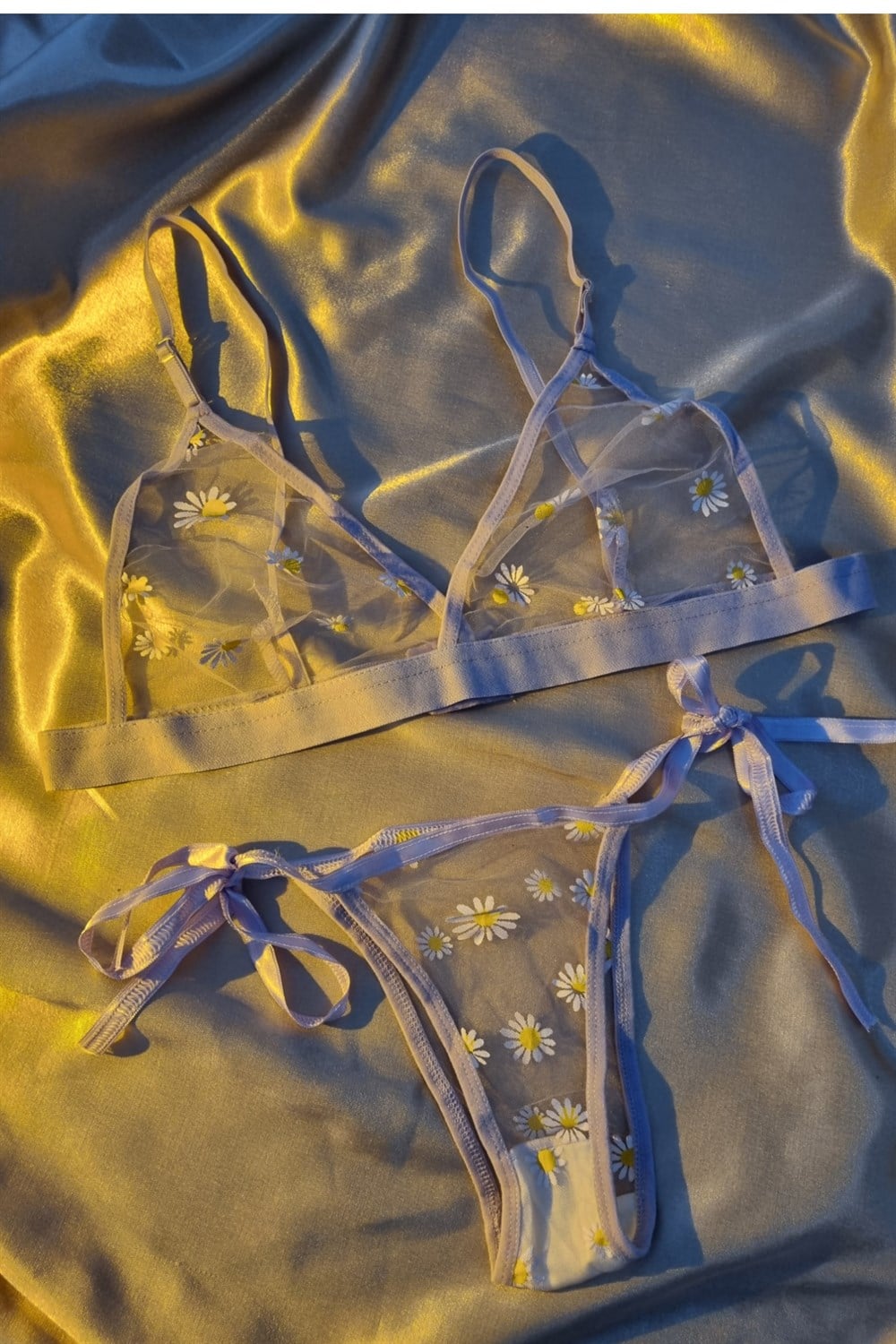 Mor Papatya Bralet Takım