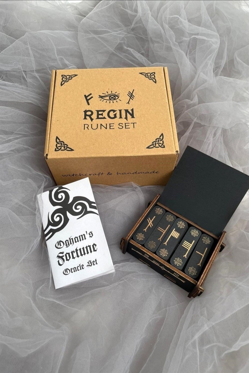 Oghams Fortune Ahşap Kutulu Rune Seti