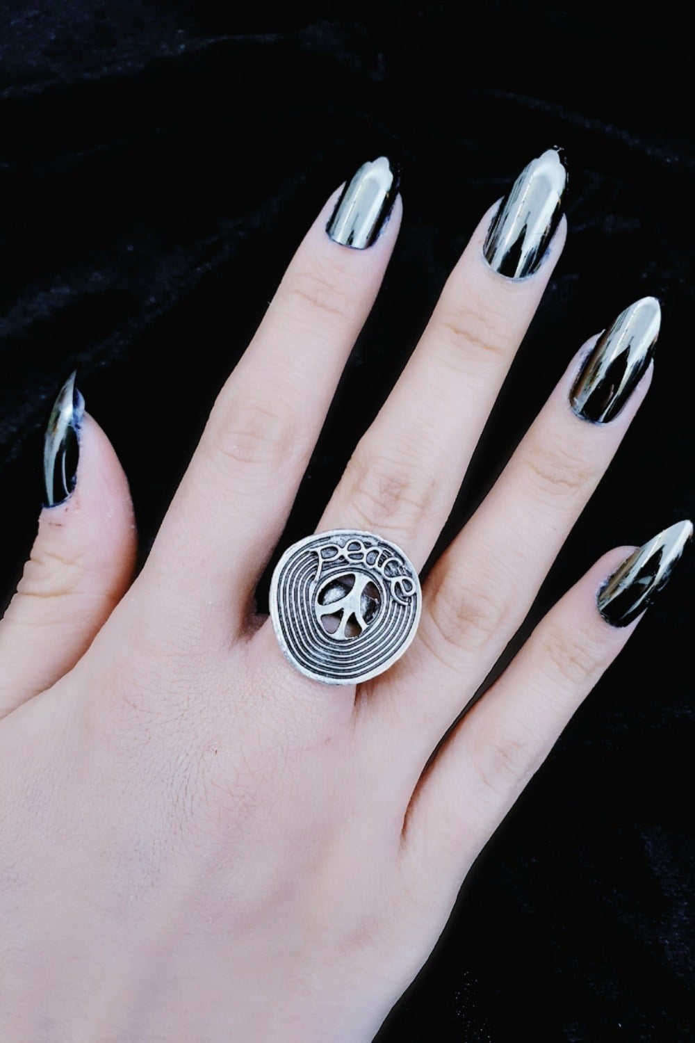 Peace Metal Yüzük
