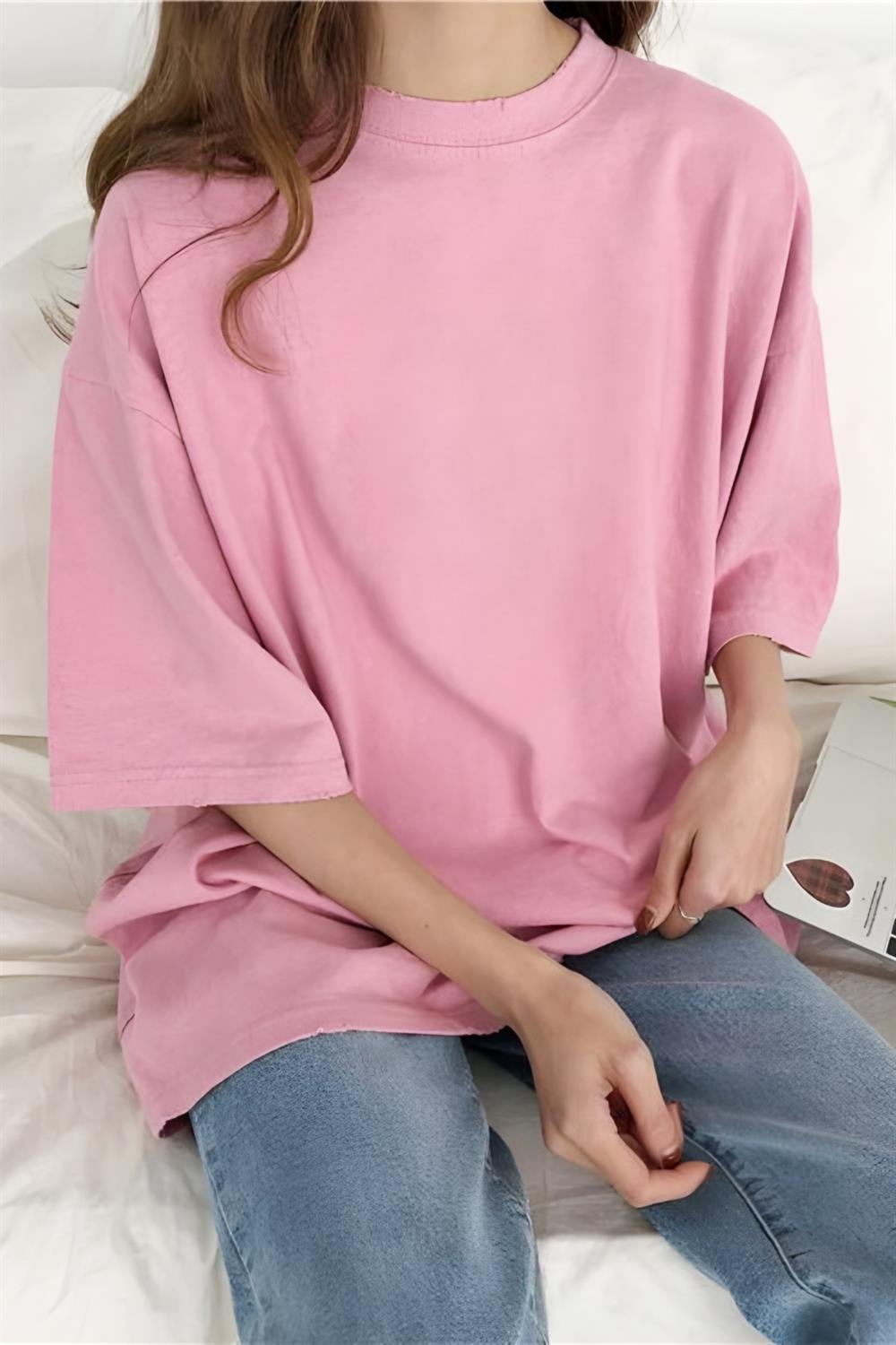 Pembe Basic Oversize T-shirt