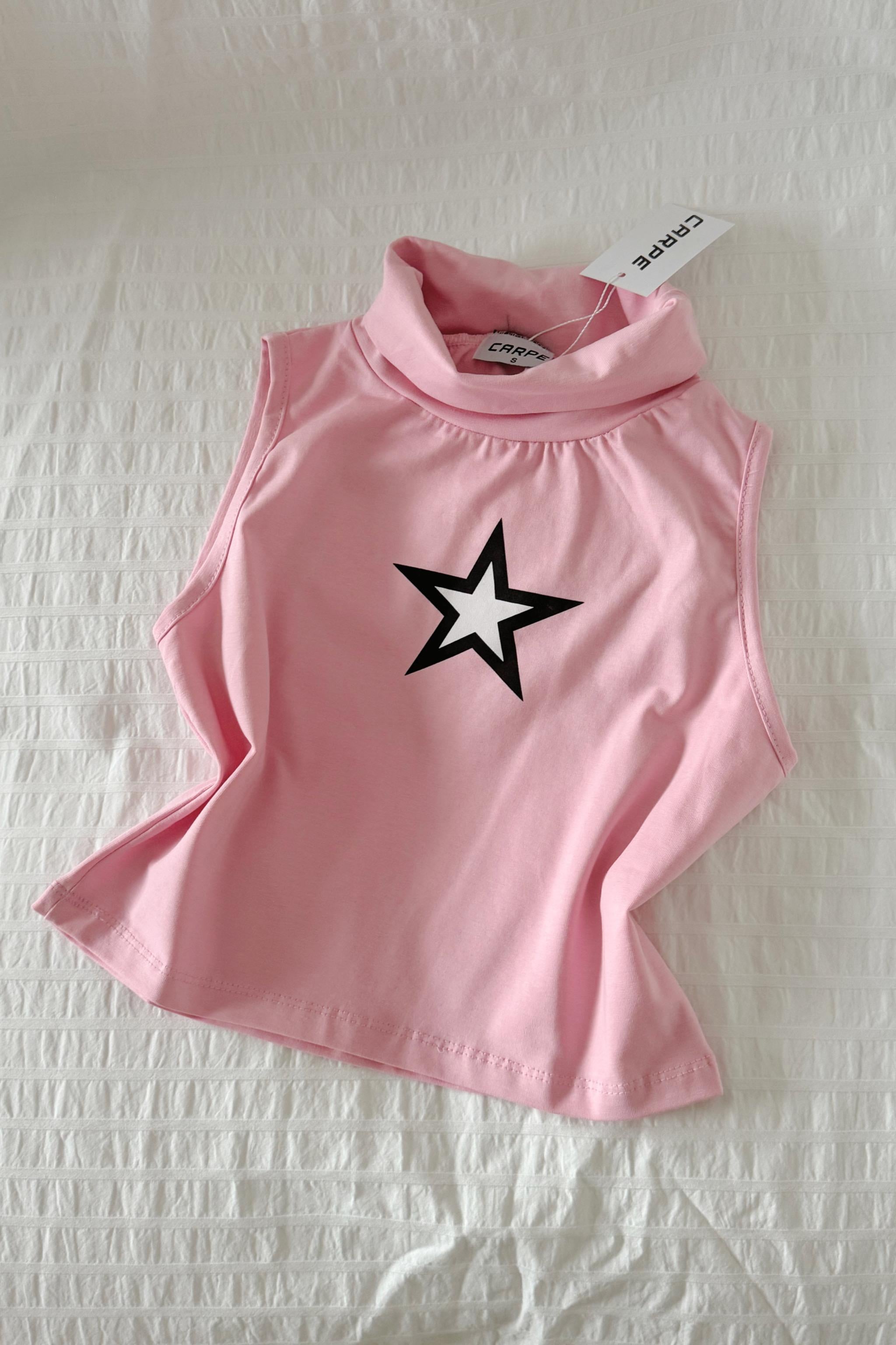 Pink Star Detailed Strappy Blouse