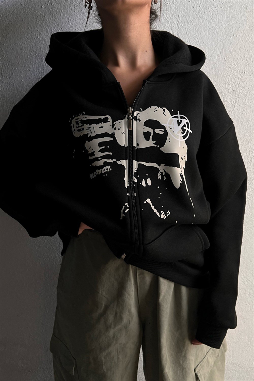 Poligon 3 iplik Oversize Hırka