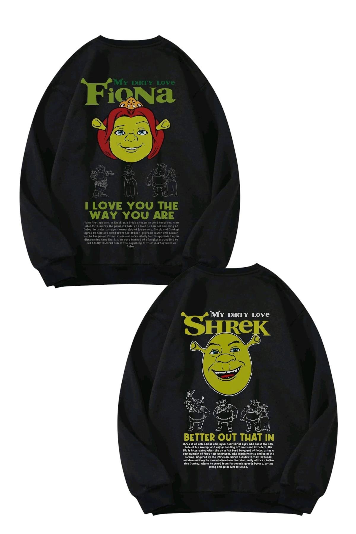 Shrek Bisiklet Yaka Oversize Sweatshirt