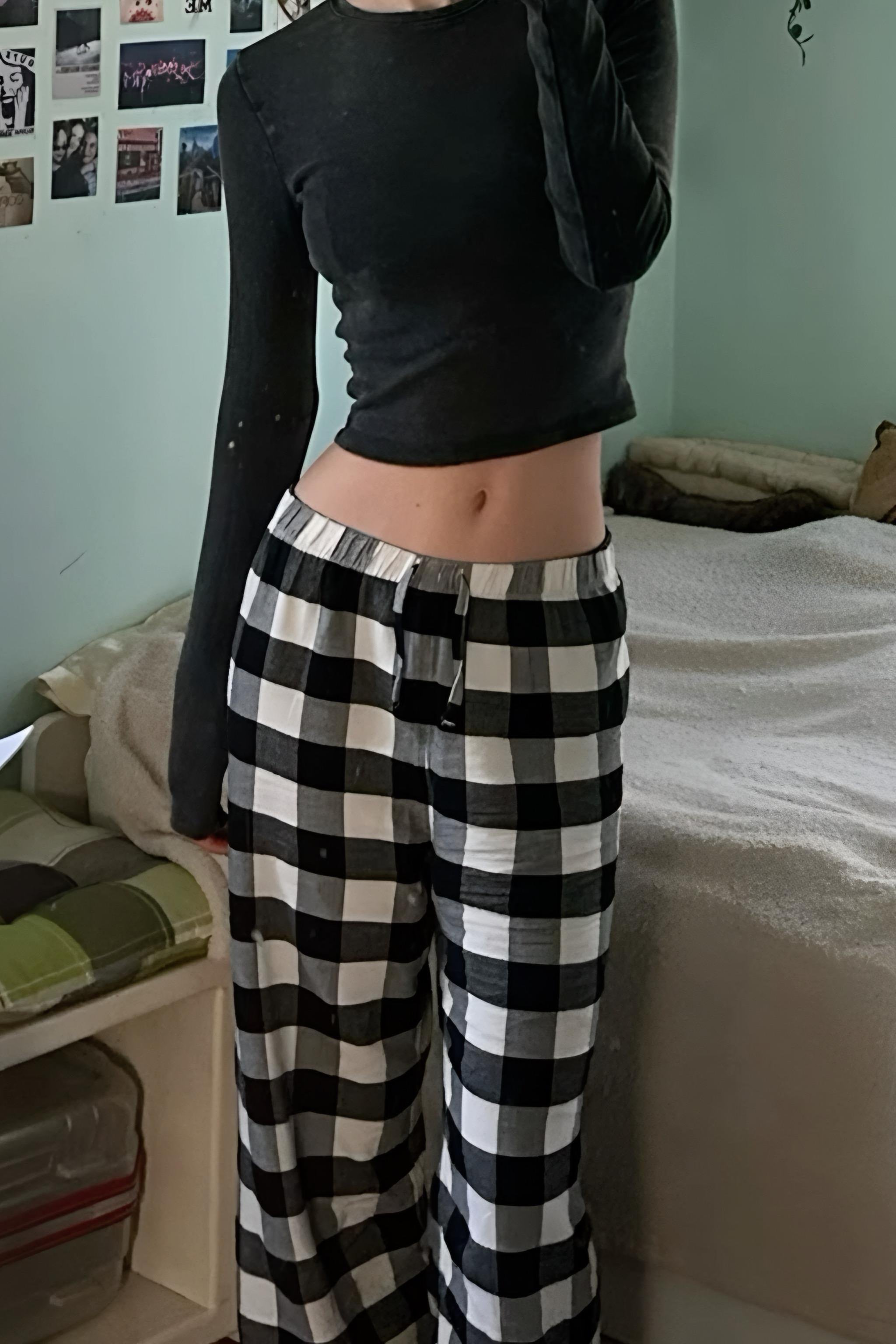 Siyah Beyaz Ekoseli Thick Eşofman