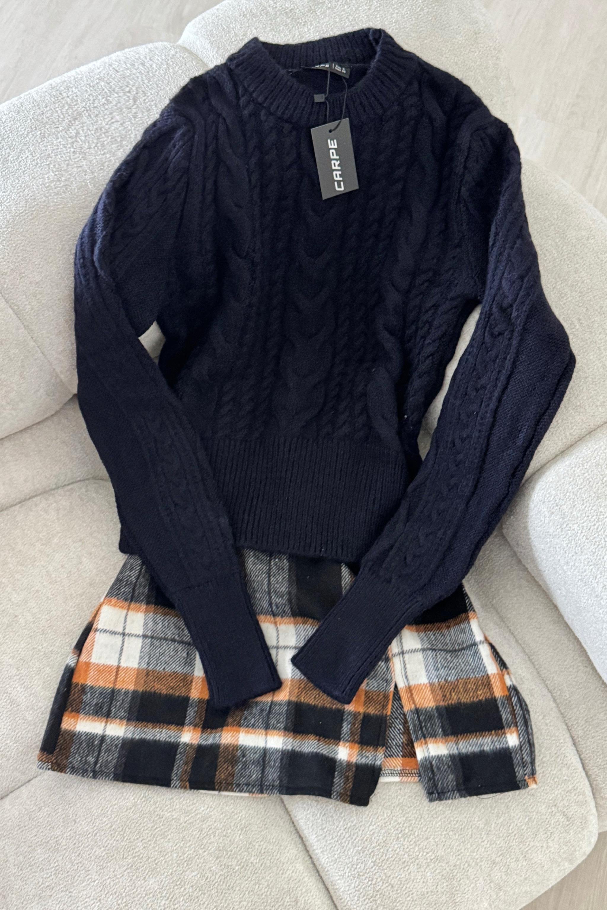 Siyah-Kahve Ekoseli Etek