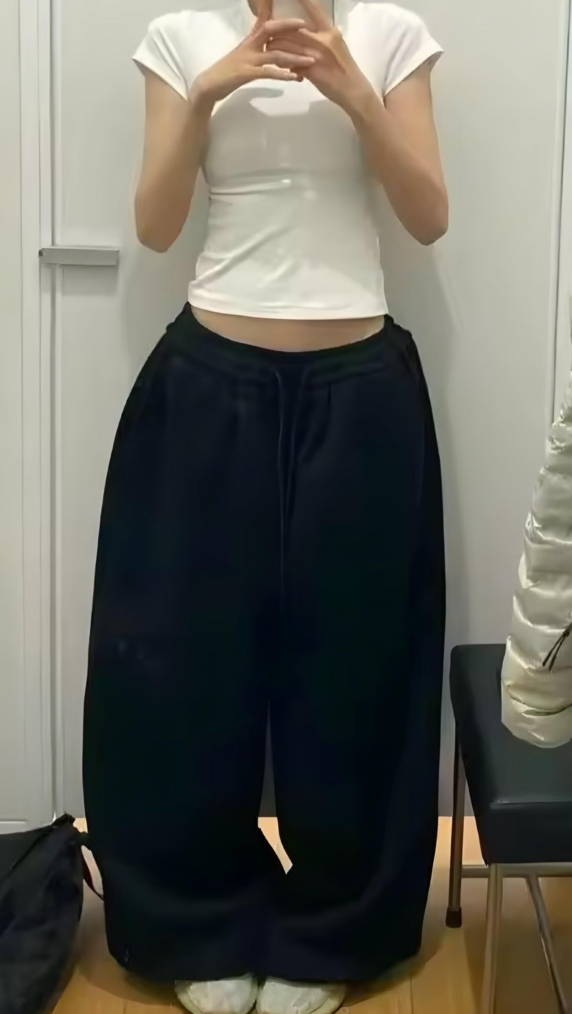 Siyahi Bol Paça Basic Eşofman Altı