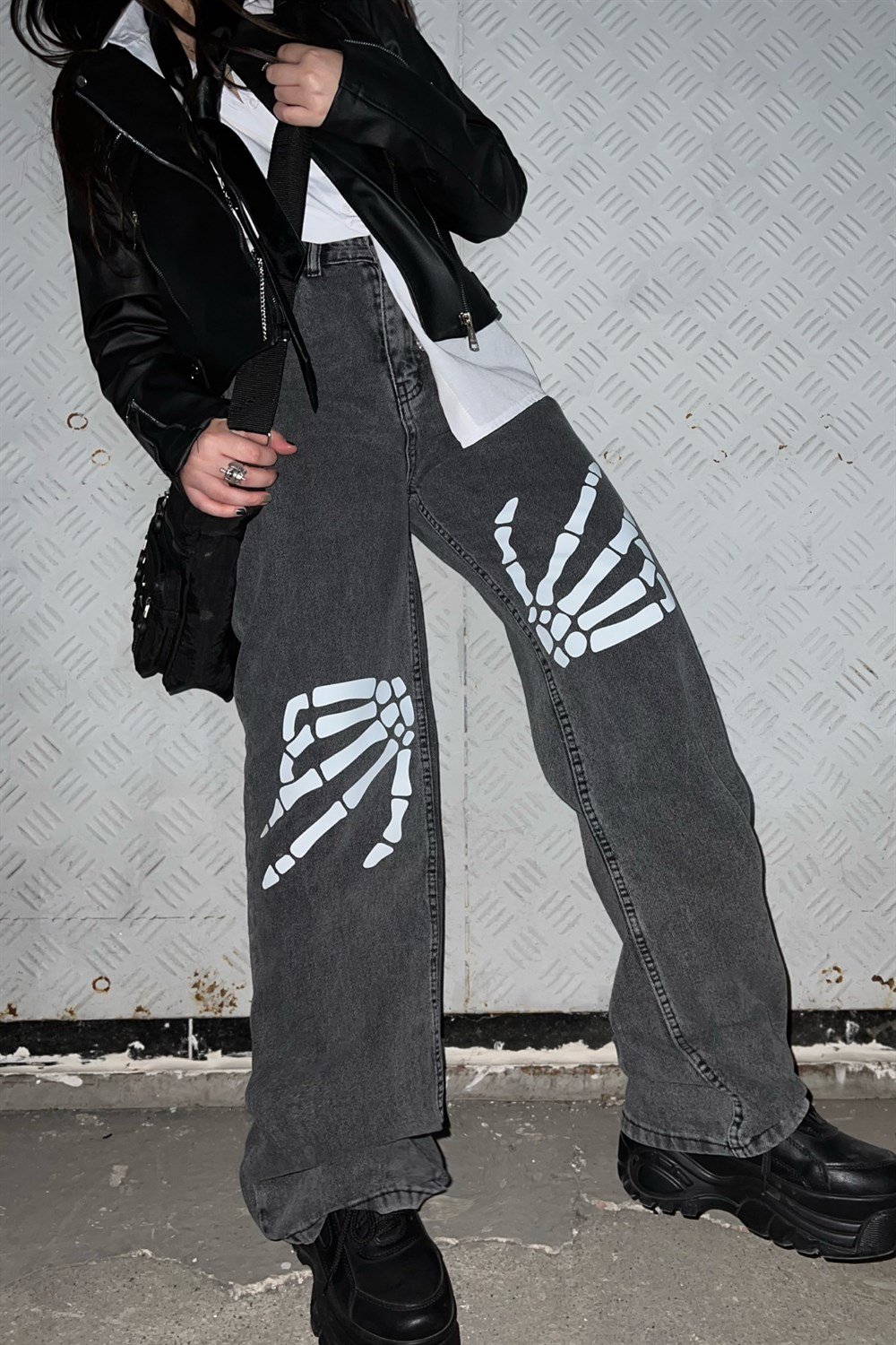Skeleton Hand Tasarım Pantolon