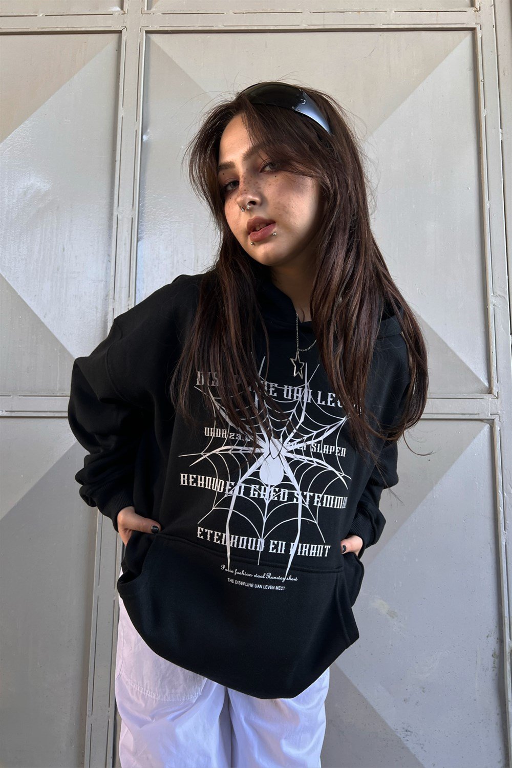 Spider Web Oversize Sweatshirt