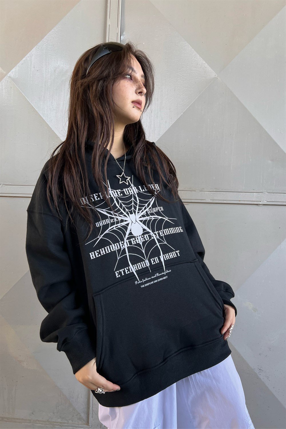 Spider Web Oversize Sweatshirt