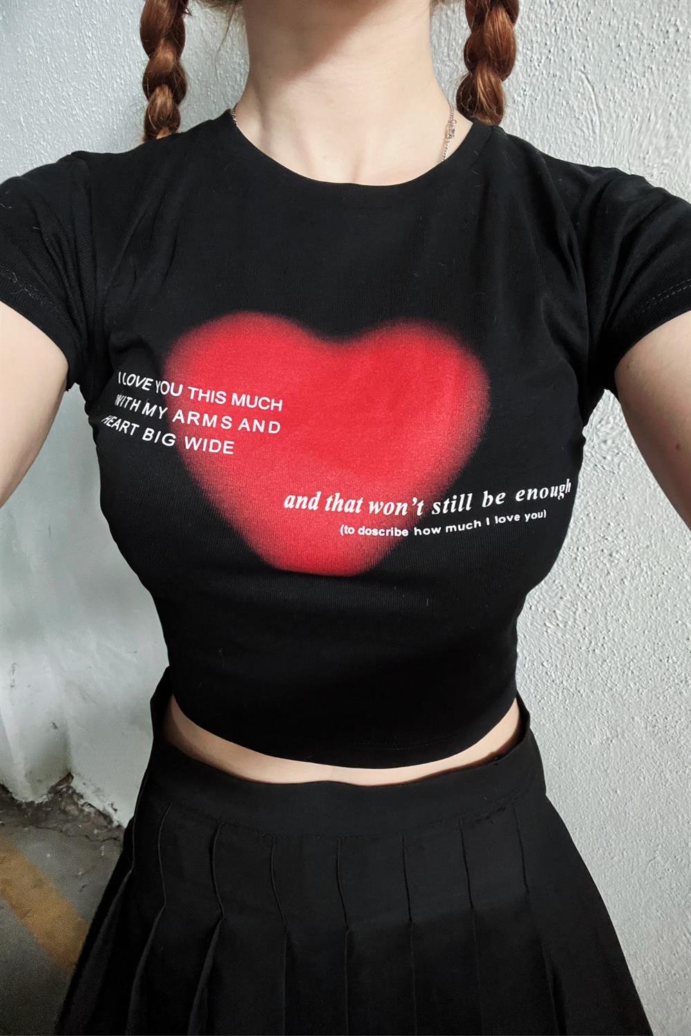 Still Be Enough Crop Siyah Bluz