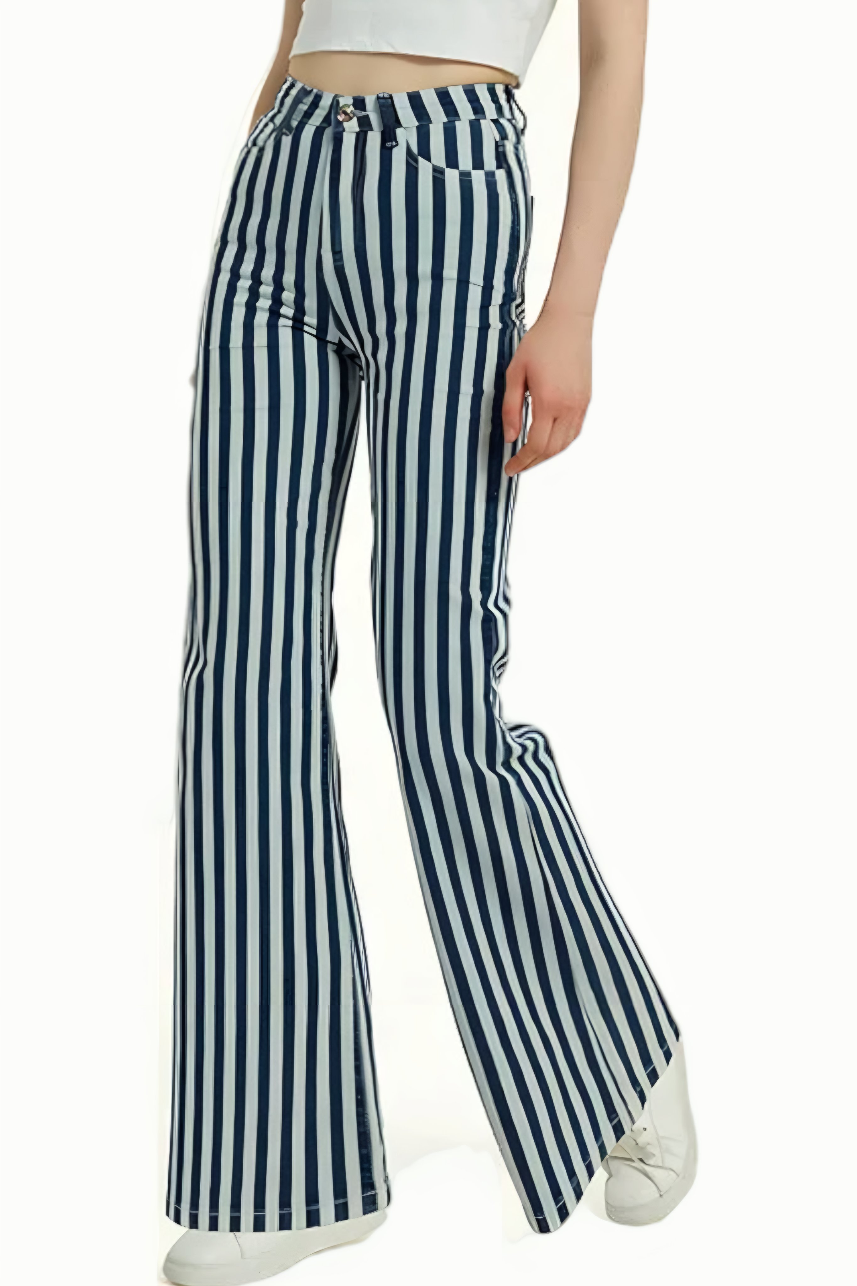 Striped Straight Pantolon