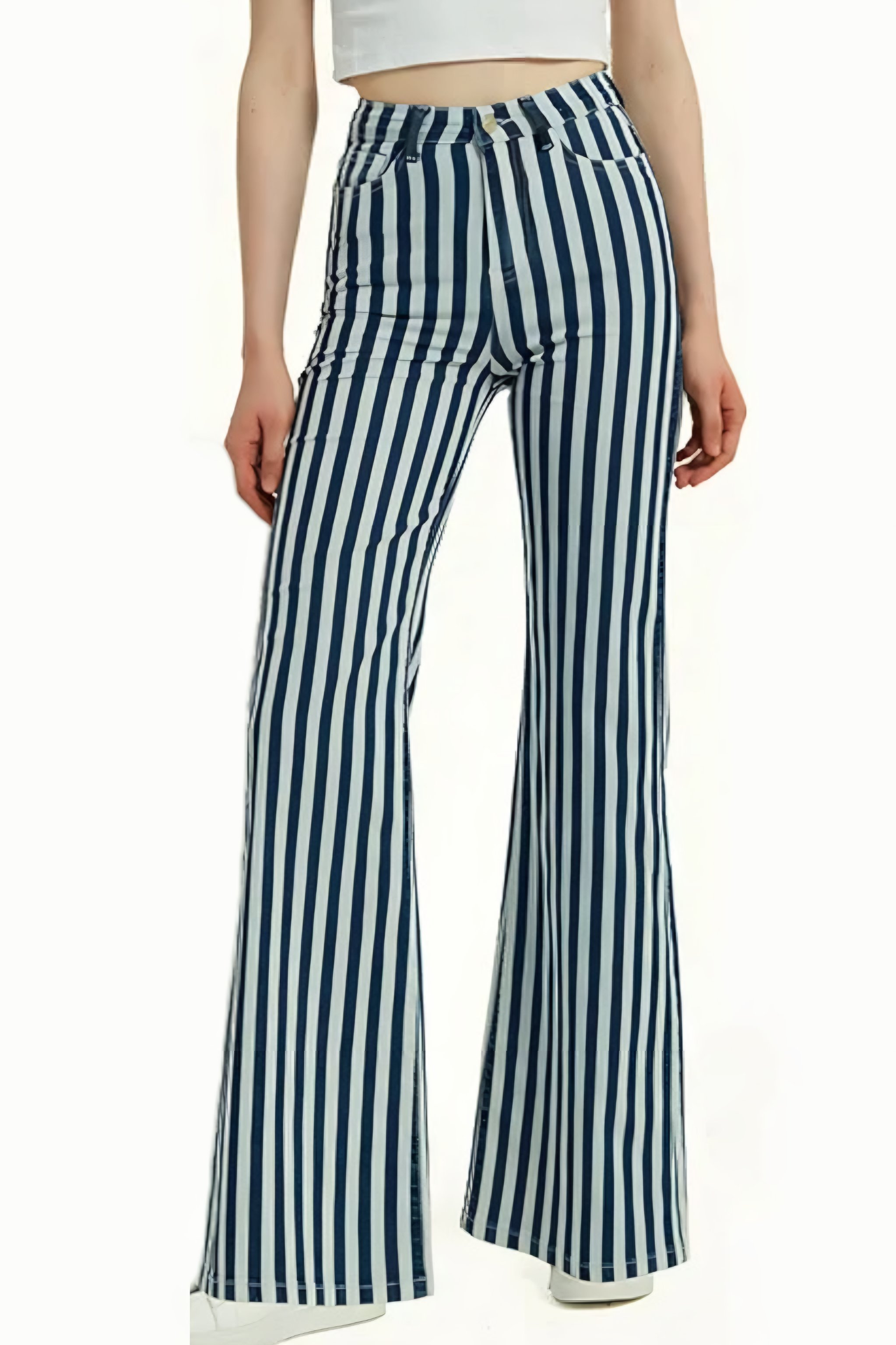 Striped Straight Pantolon