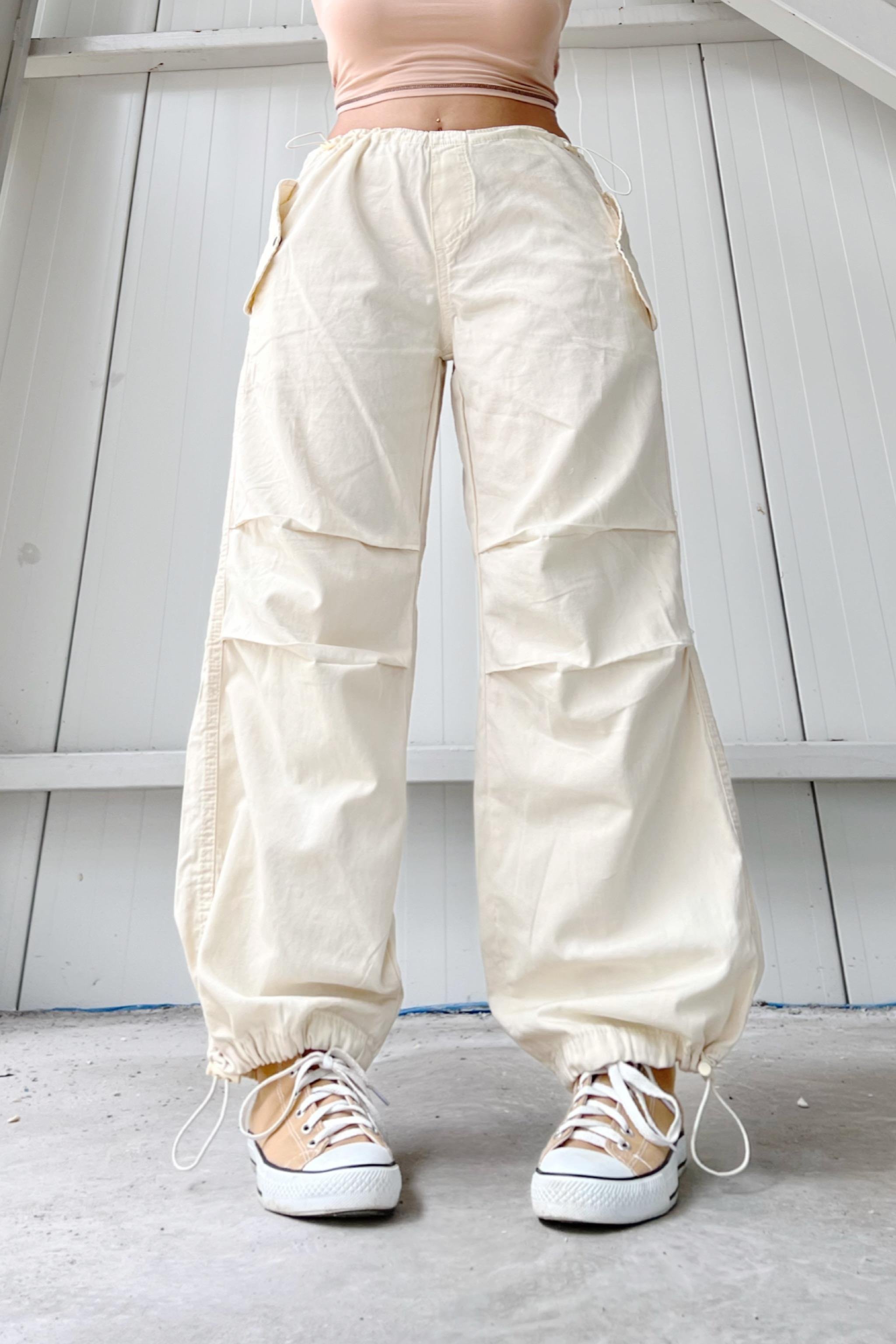 Studs Detail Krem Tactical  Pantolon