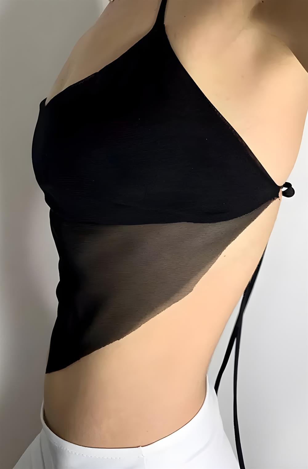 Tulle Desing Crop Top