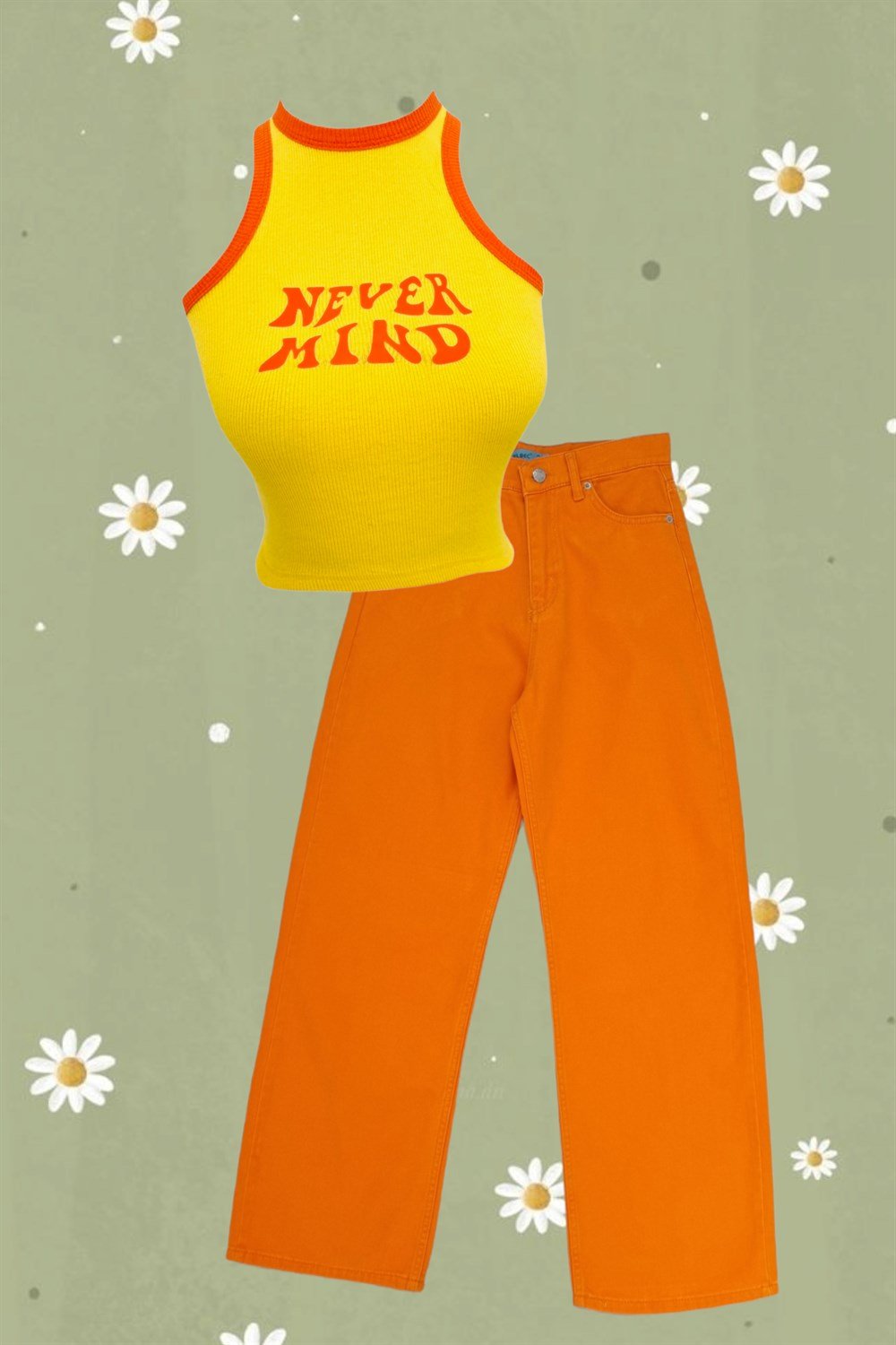 Turuncu Straight Pantolon