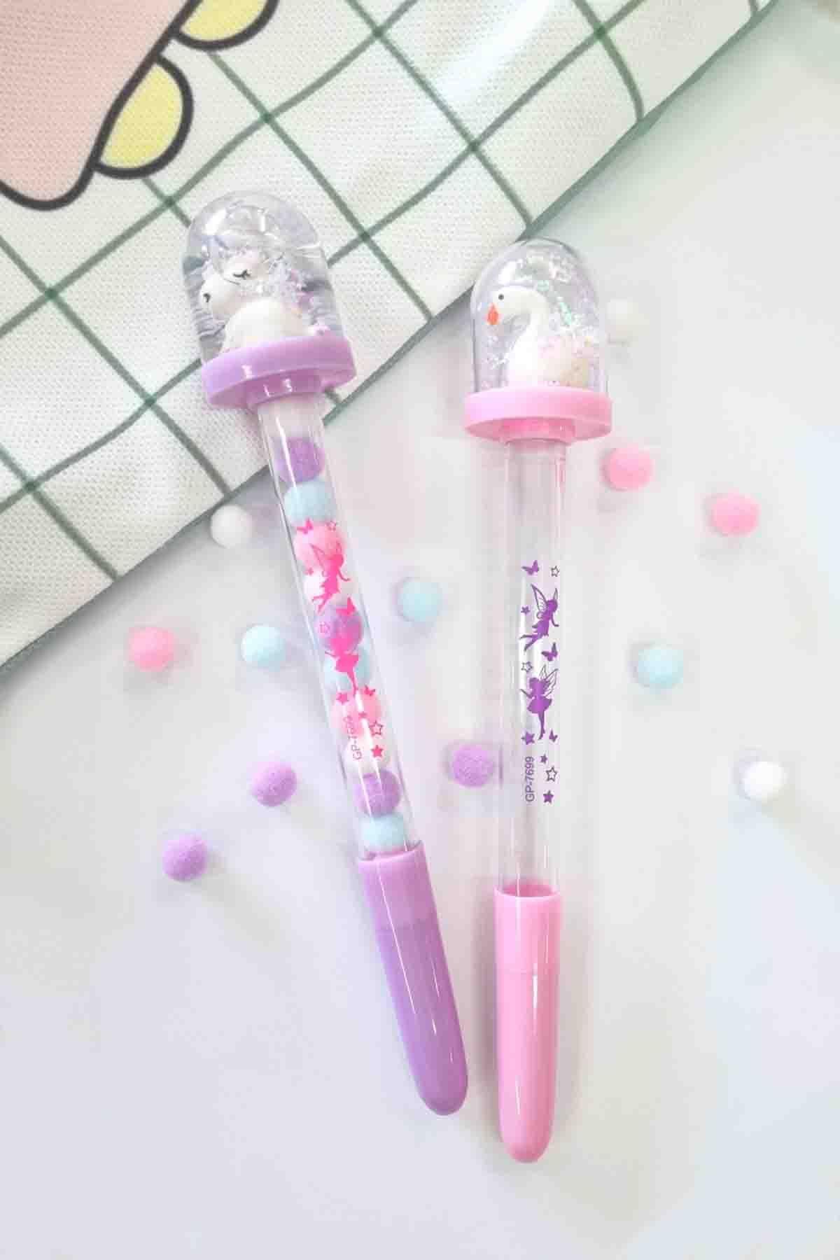 Unicorn Kar Küresi Başlıklı Fairy Jel Kalem
