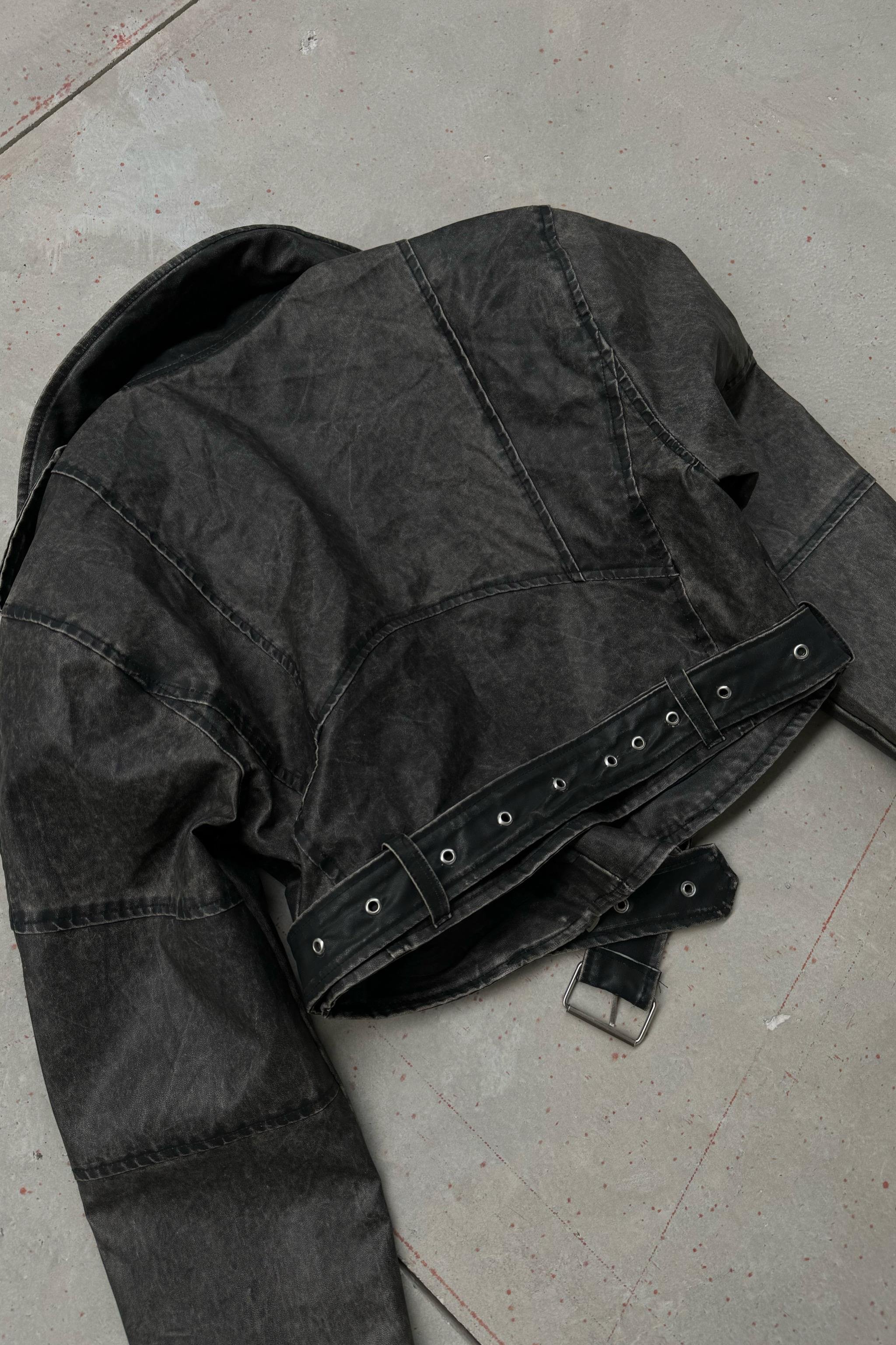 Vintage Biker Eskitme Ceket
