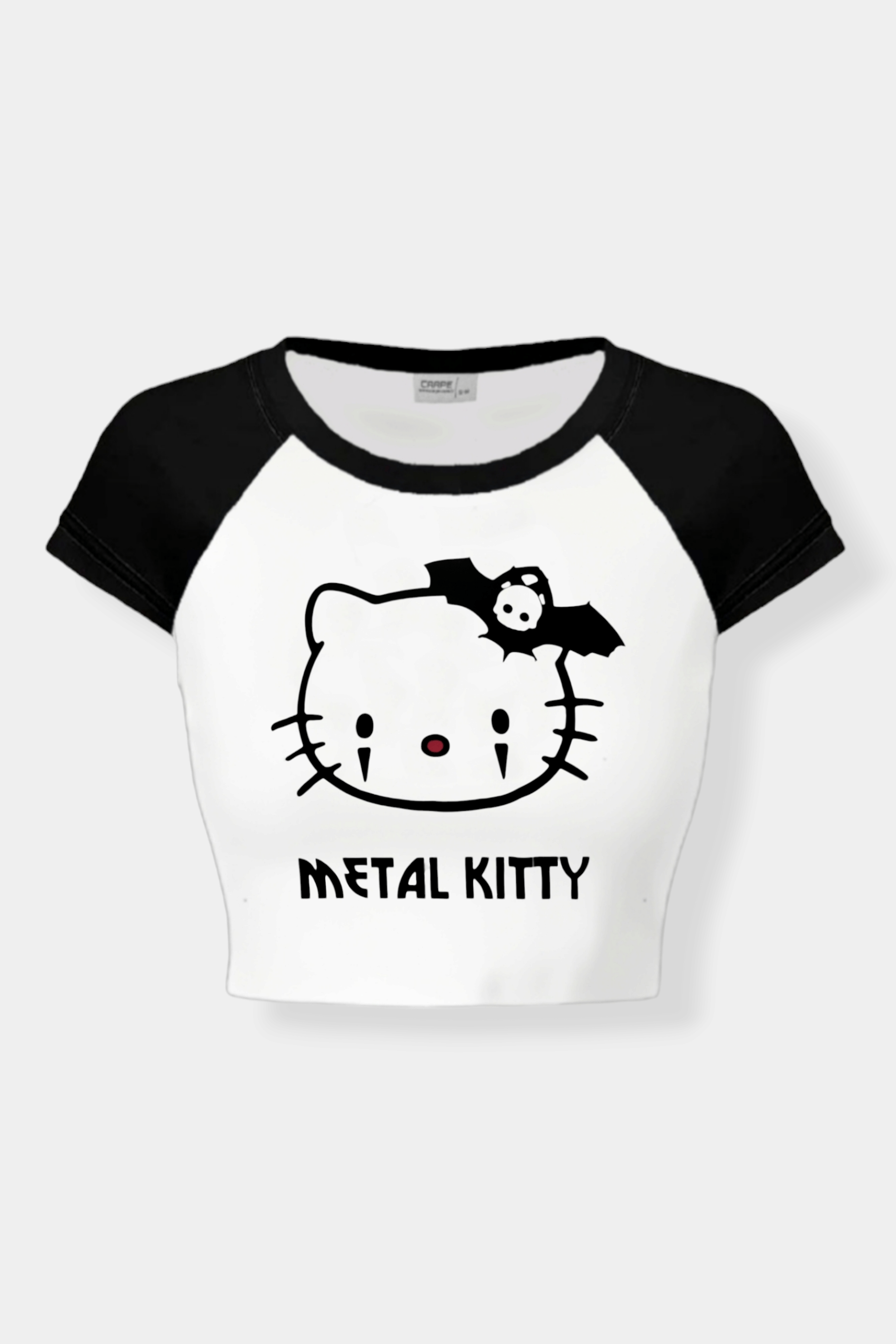 White Black Metal Kitty Crop