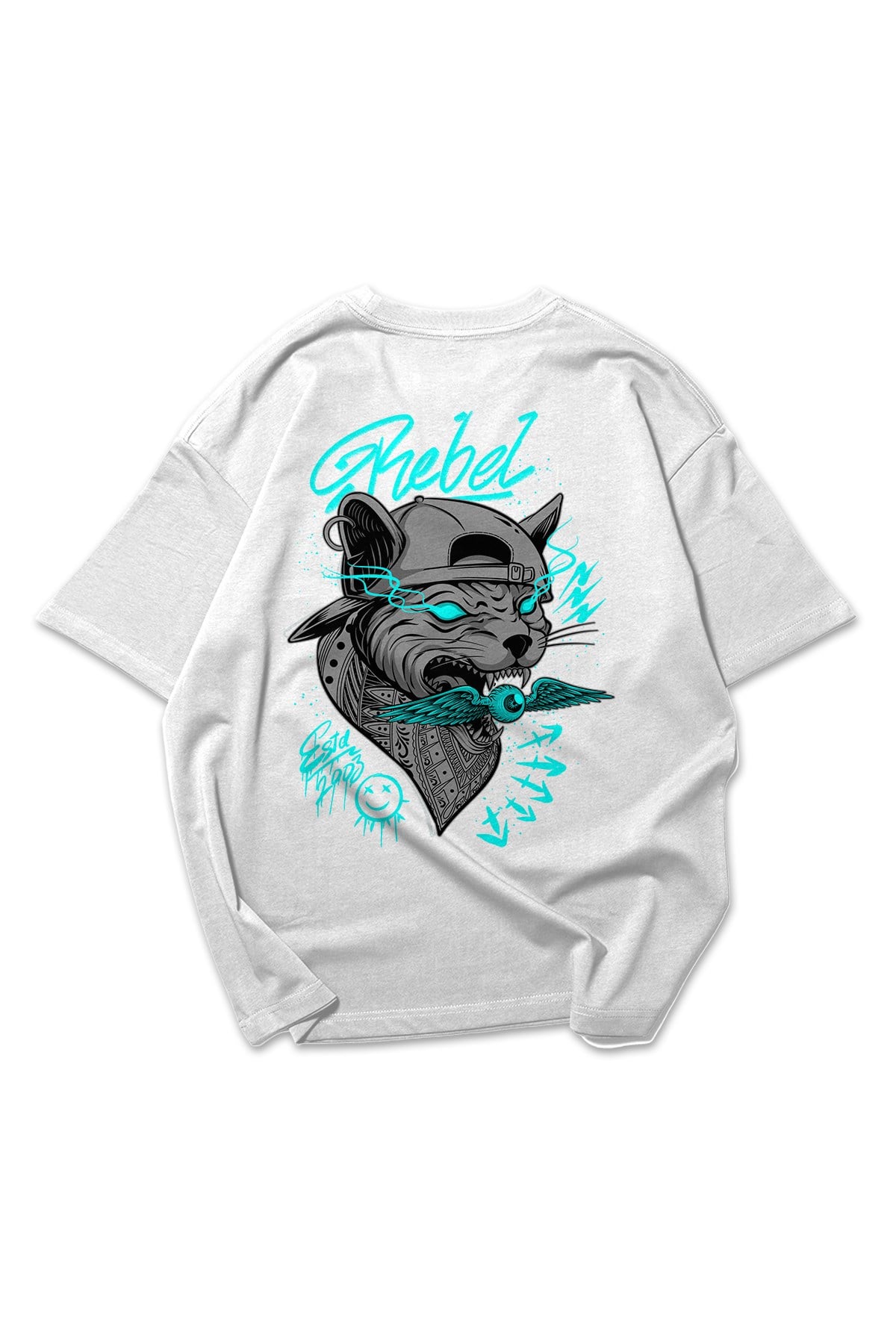 White Cat Rebel Oversize T-shirt
