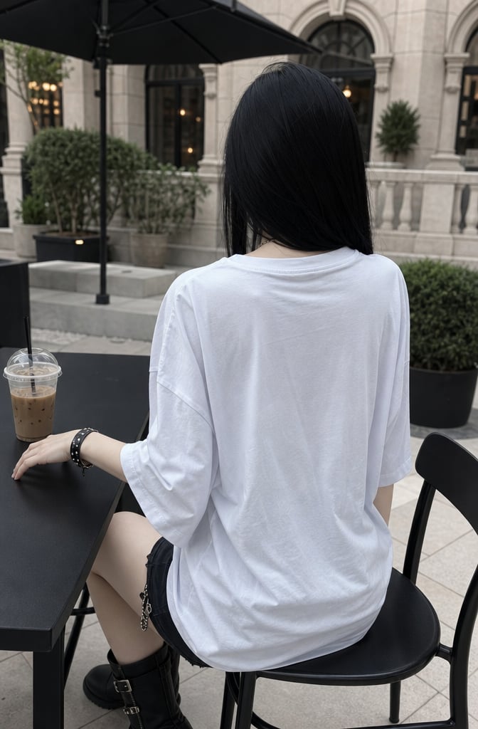 White Fular Aksesuarlı Oversize Tshirt