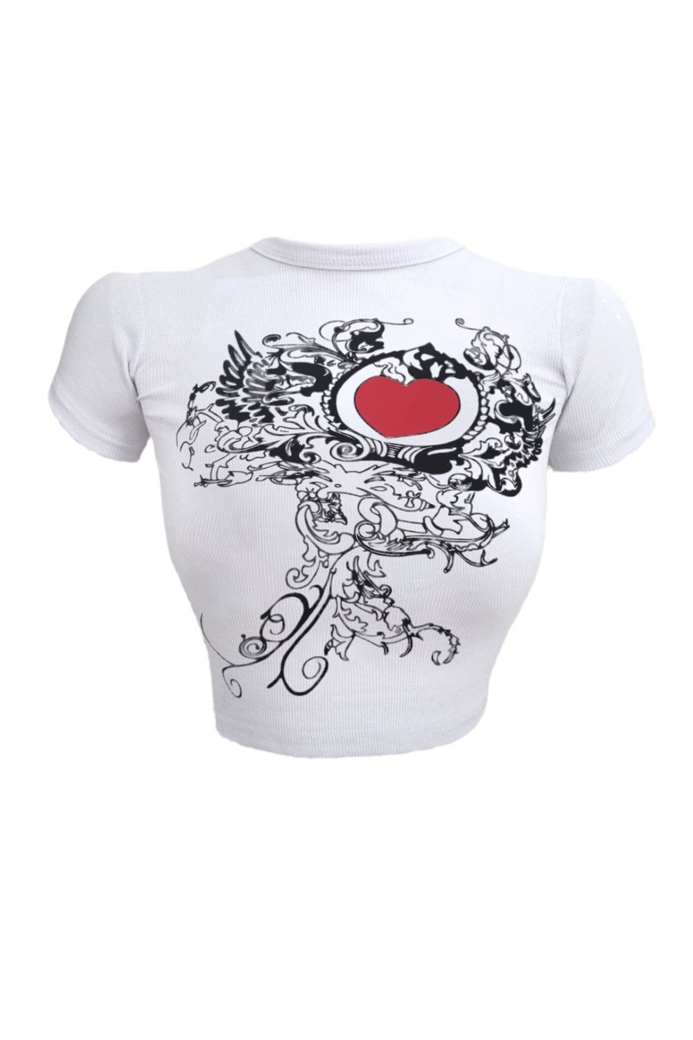 White Heart Decor Bluz