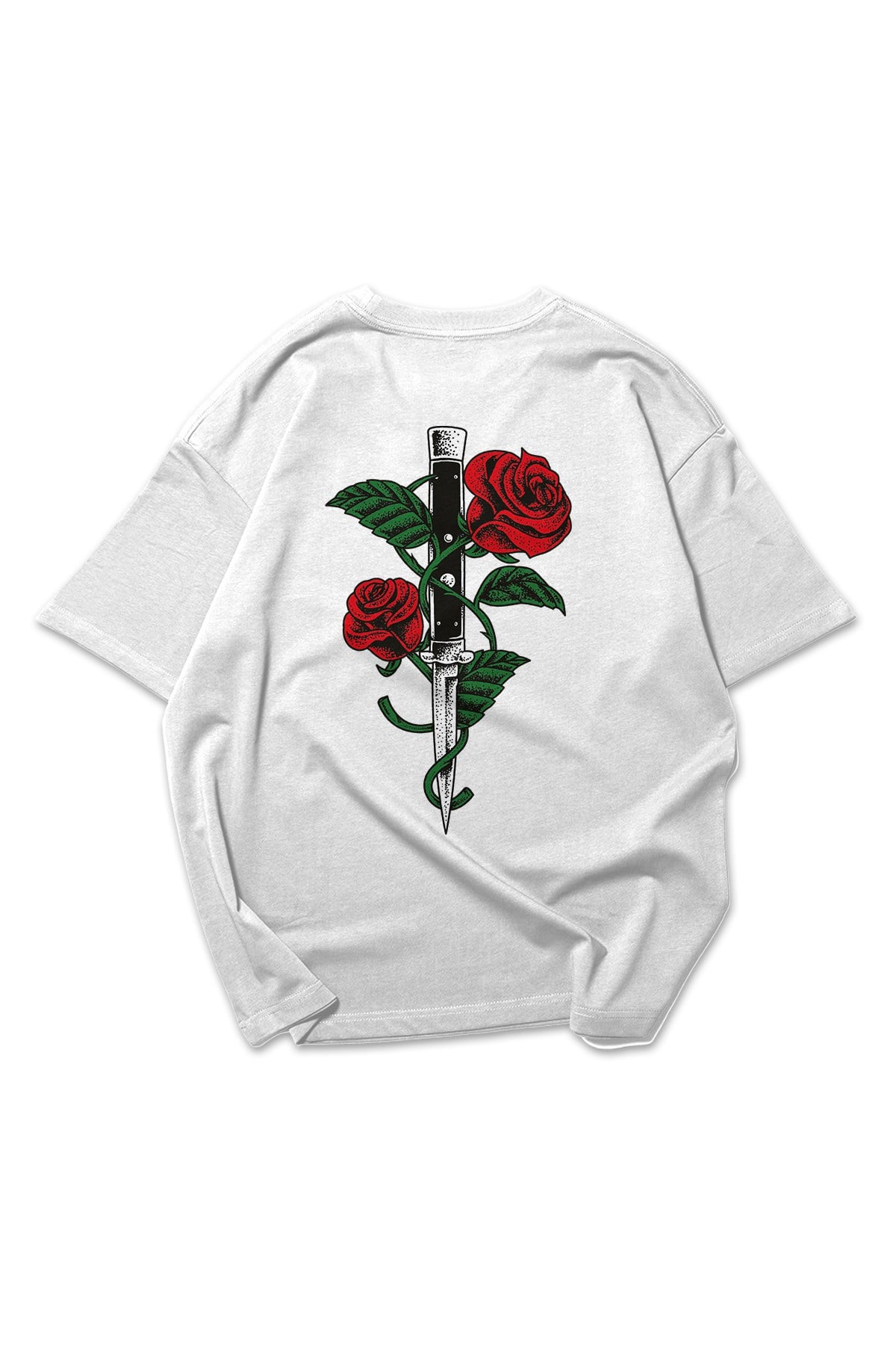 White Knife Rose Oversize T-shirt
