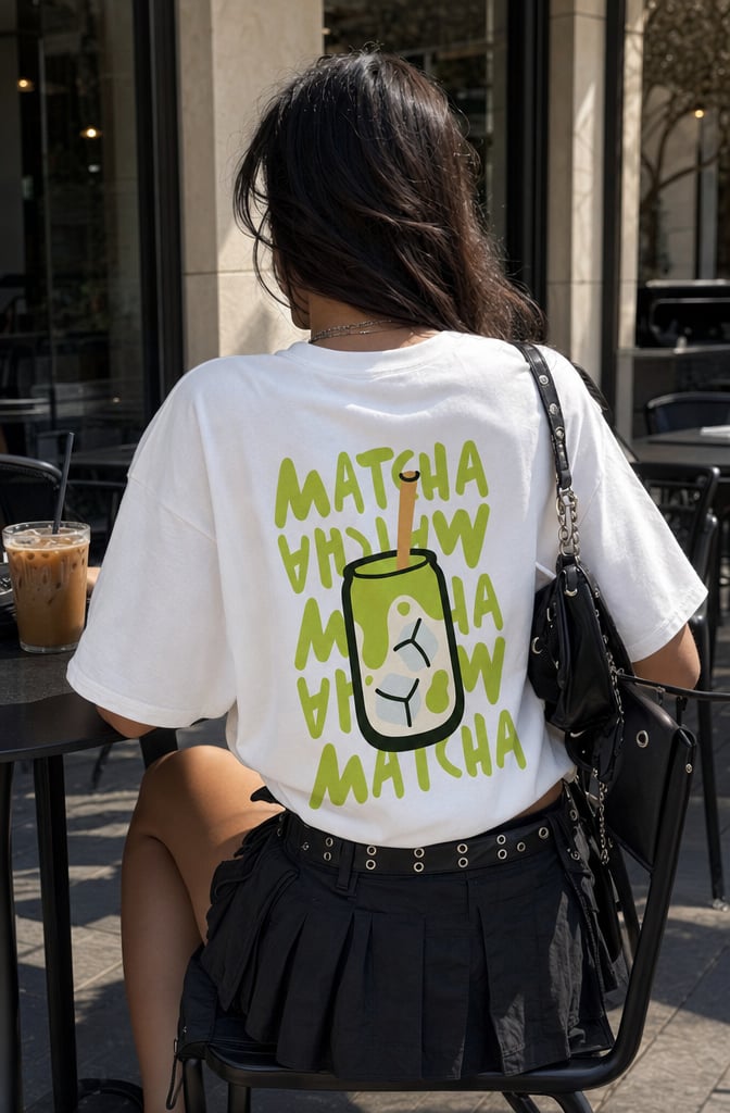 White Matcha Club Oversize T-shirt