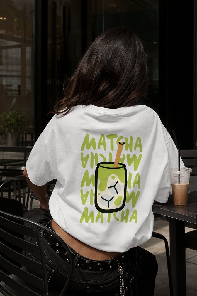 White Matcha Club Oversize T-shirt