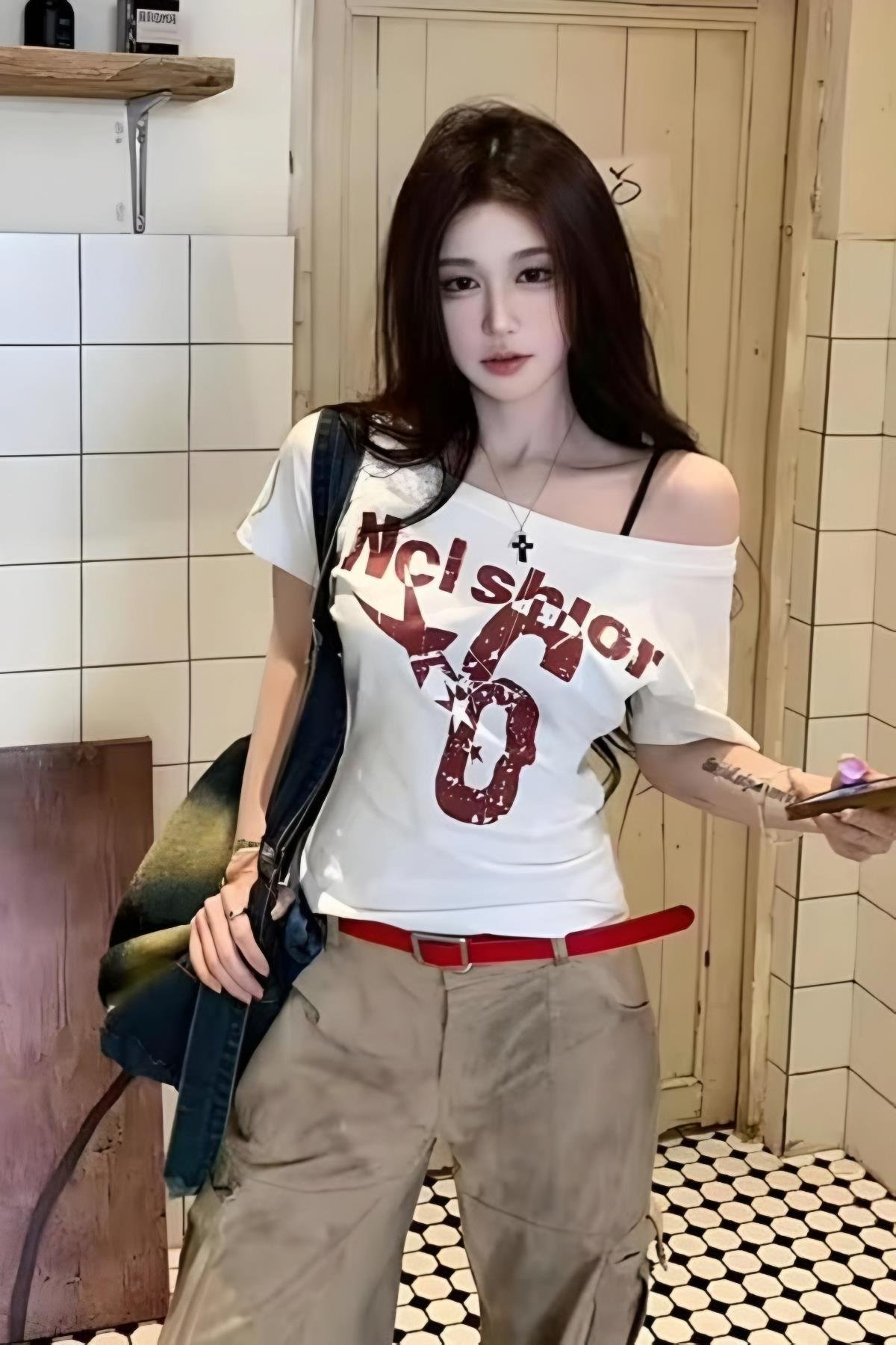 White Nclshior Kısa Kollu Bluz