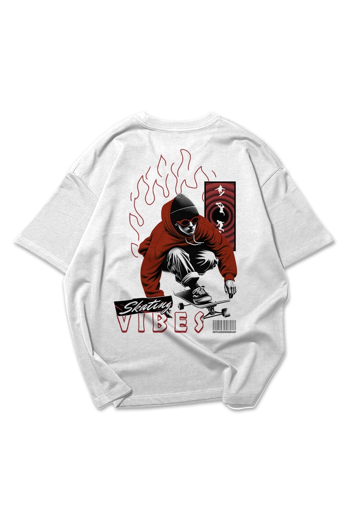 White Skating Vibes Oversize T-shirt