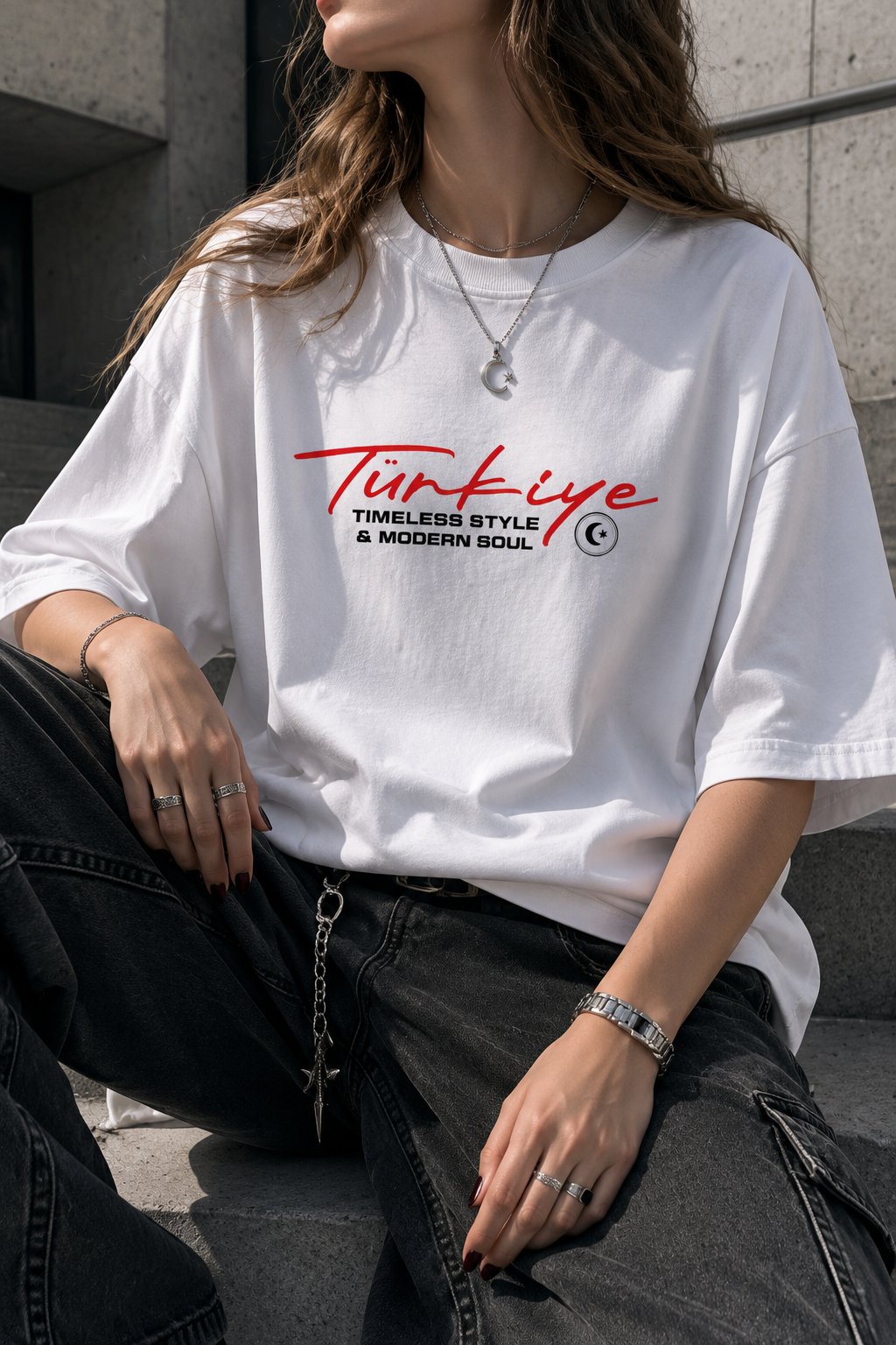 White World Cup Türkiye Oversize T-Shirt