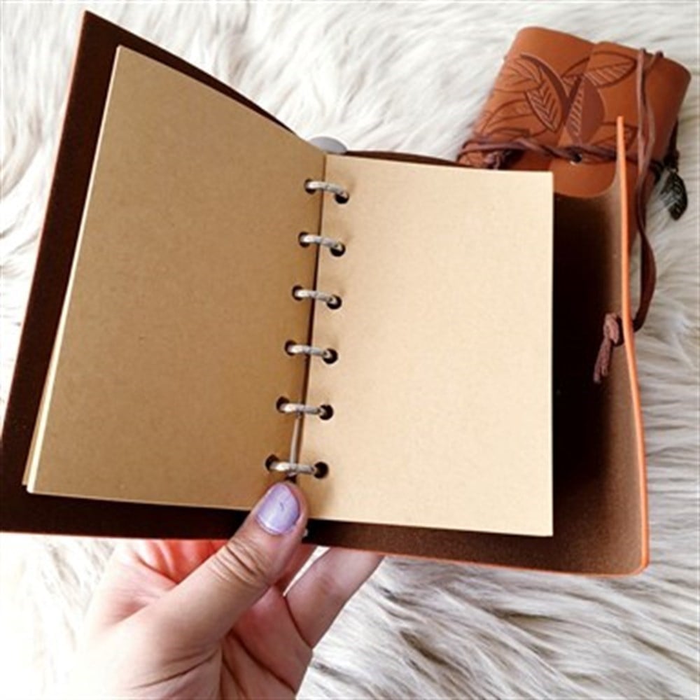 Yaprak Desen Deri Kaplı Defter Renkleri
