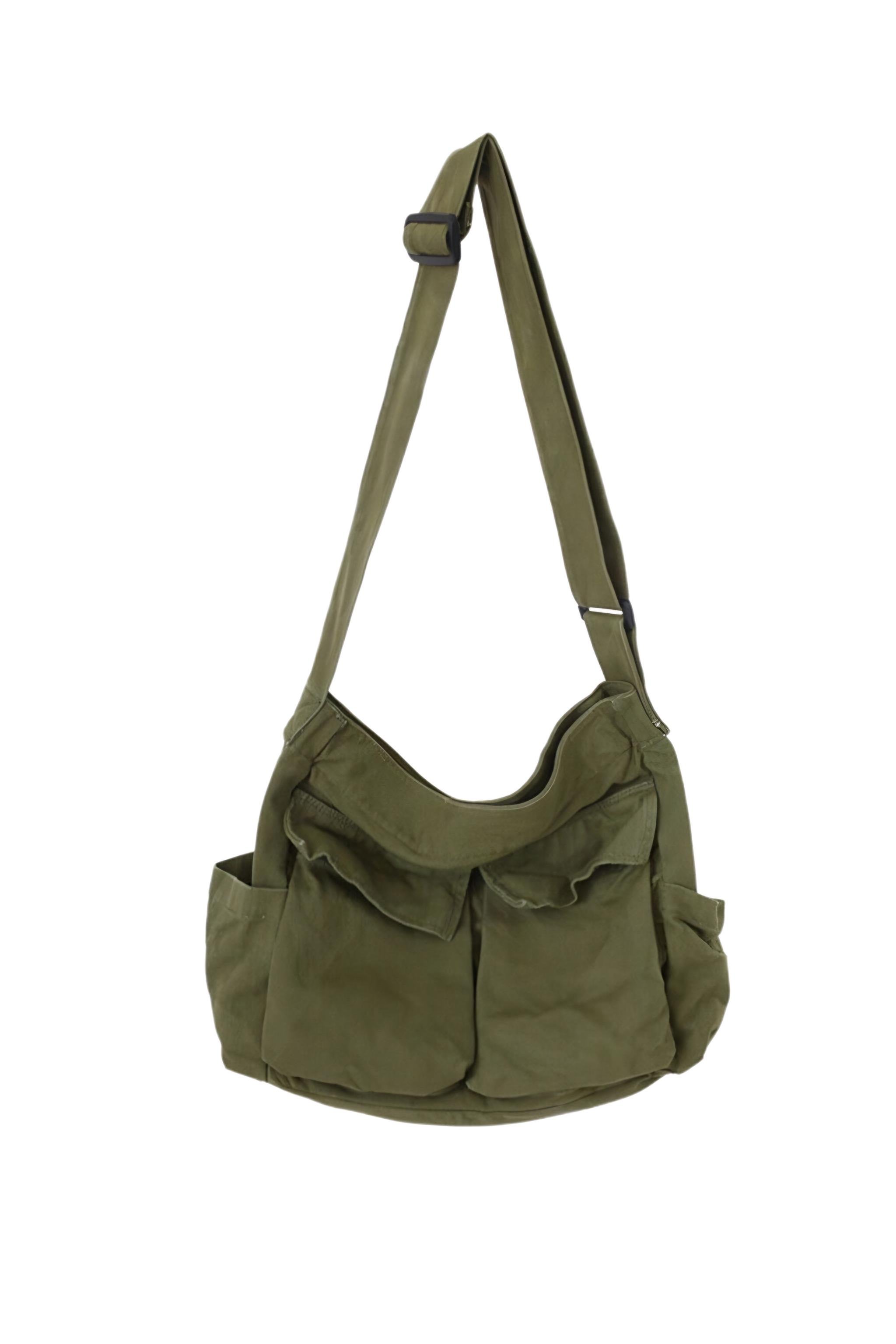 Yeşil Körüklü Denim Çanta