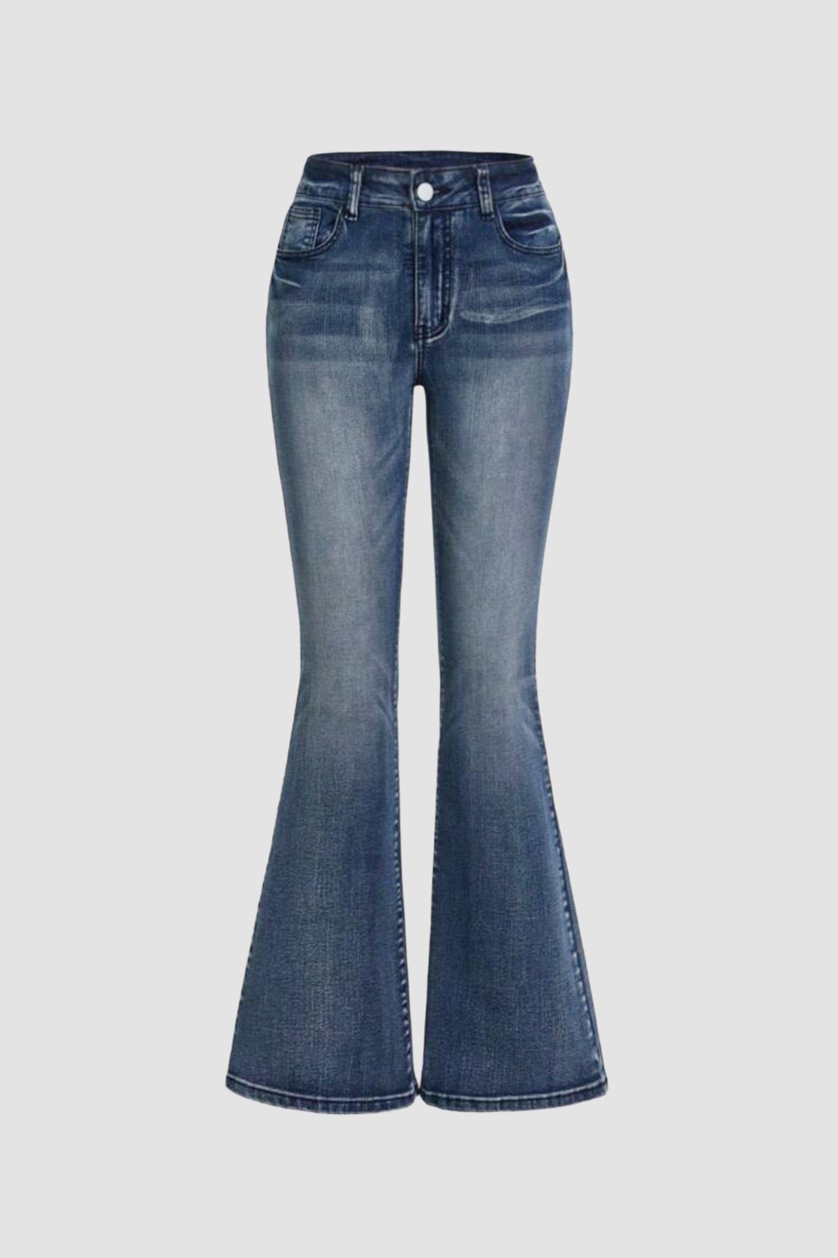 Yıkamalı Flare Pantolon