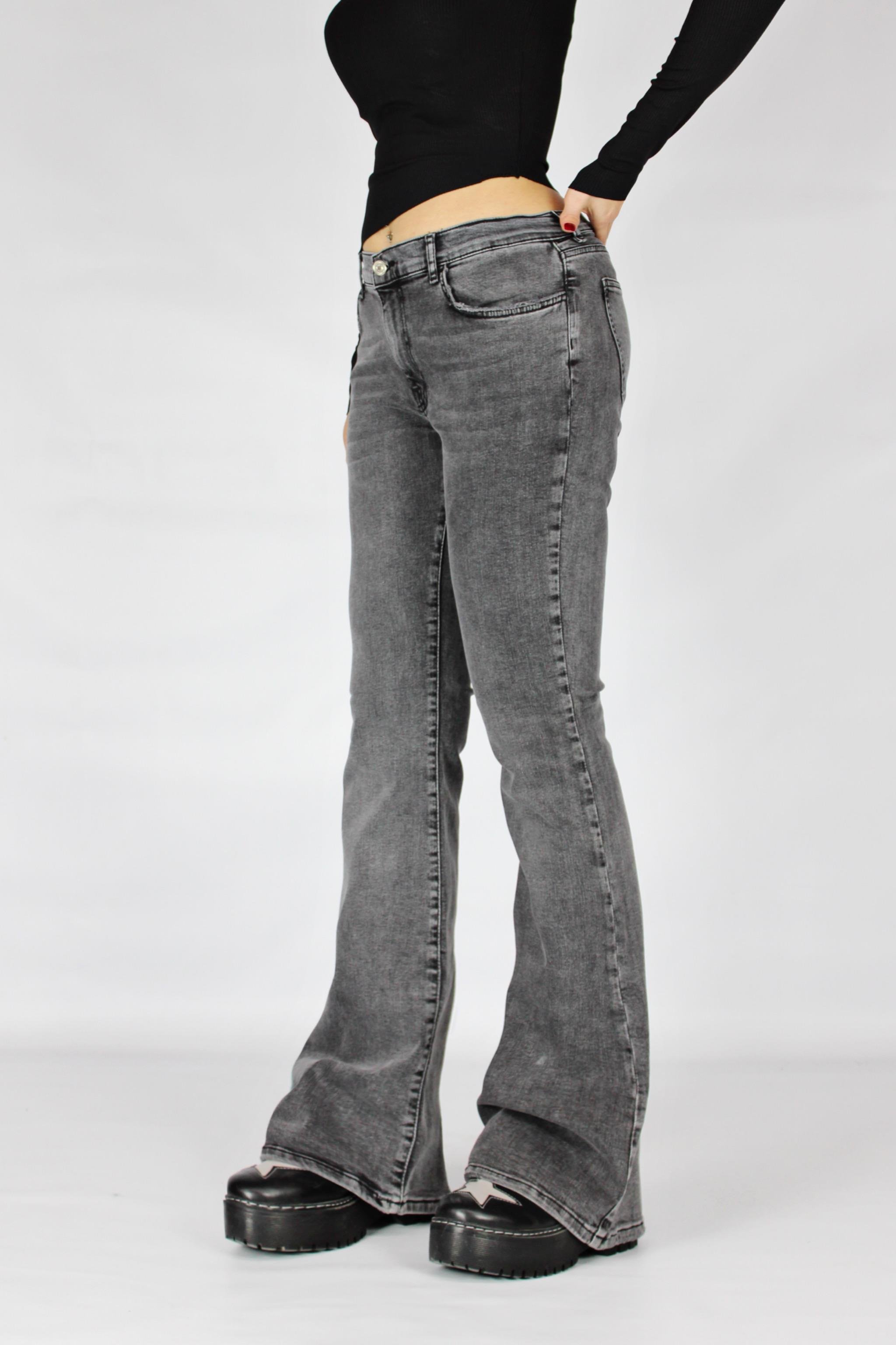 Yıkamalı Füme Flare Pantolon