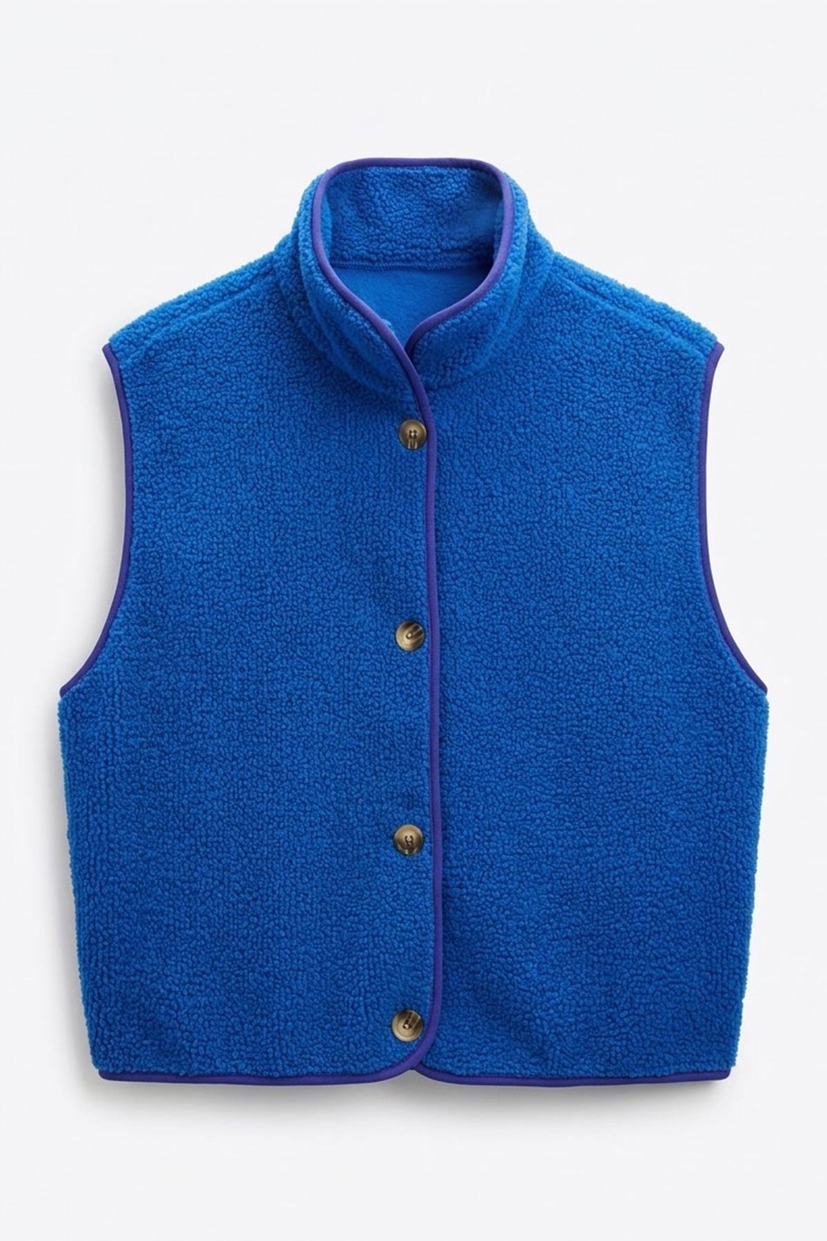 Düğmeli Premium Düğmeli Polar Yelek- SAKS