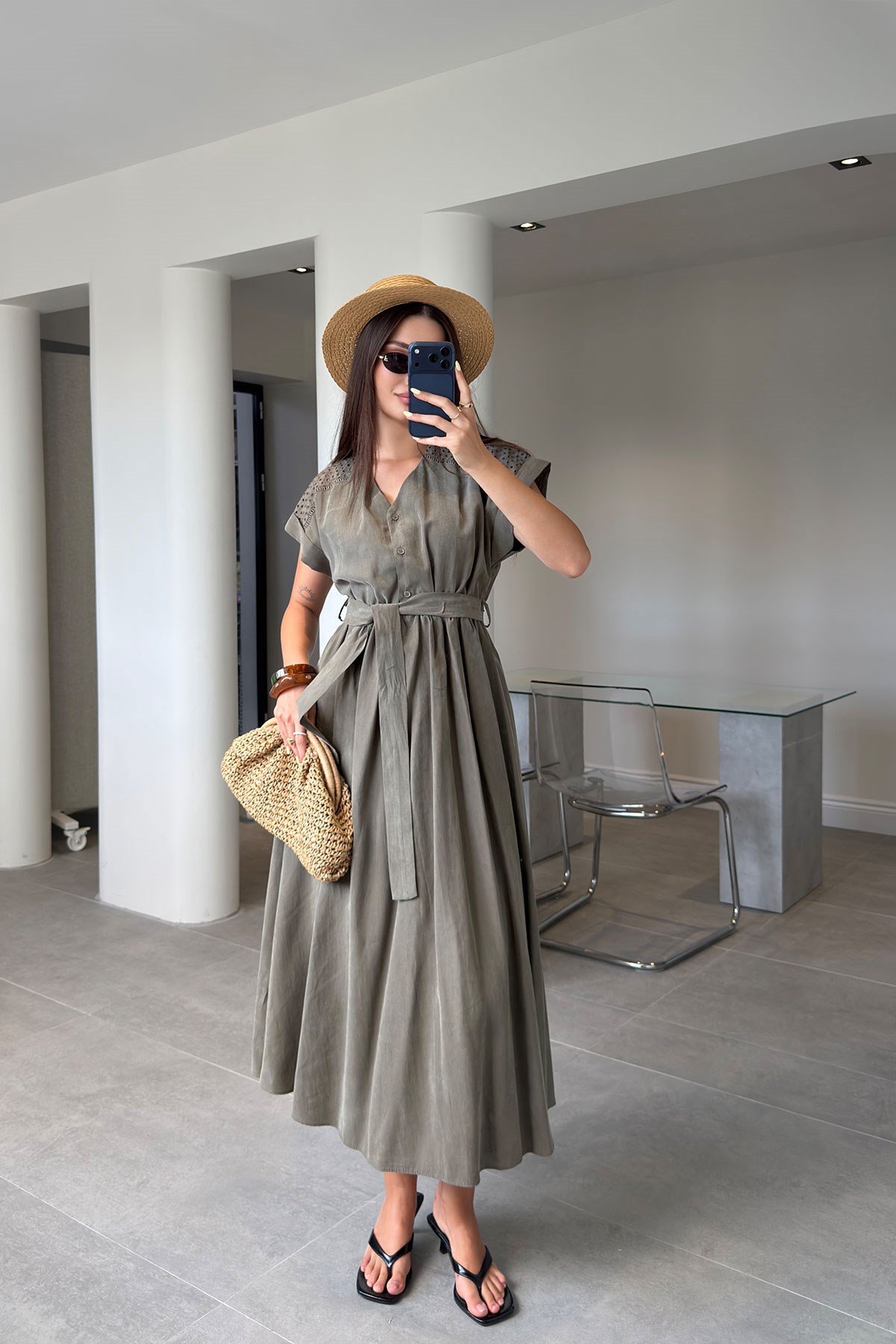 Mila Tensel Elbise- HAKİ