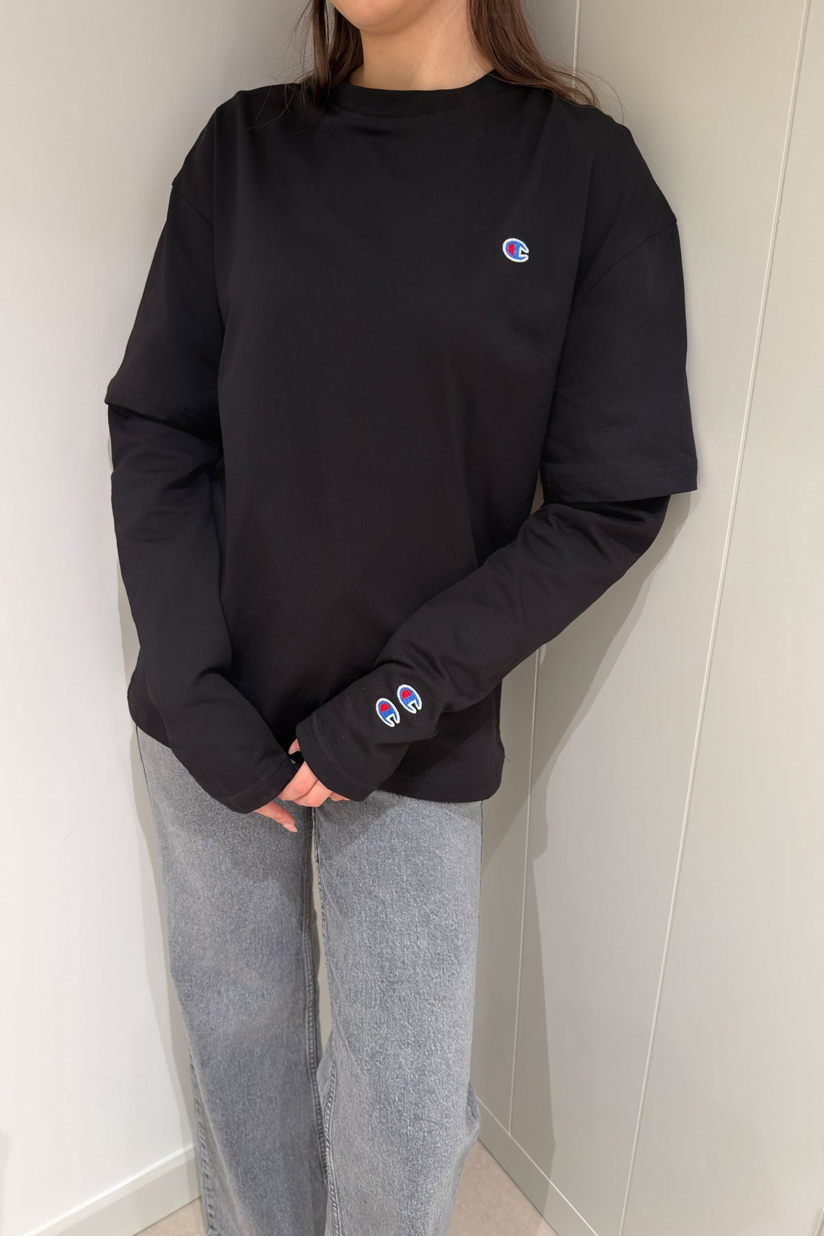 Parça Kollu Basic Sweat- SİYAH