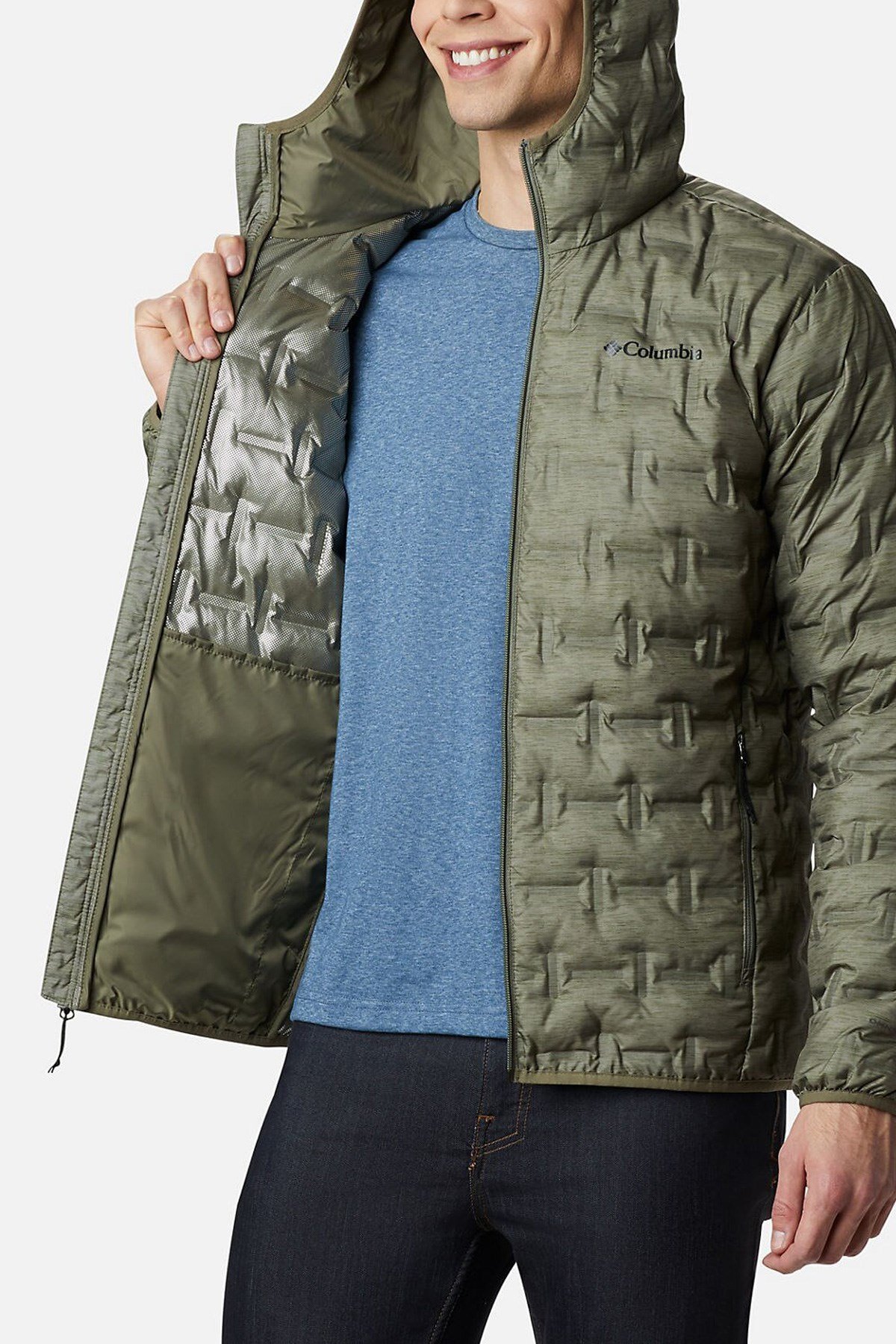 Columbia Delta Ridge Down Hooded Jacket Erkek Mont
