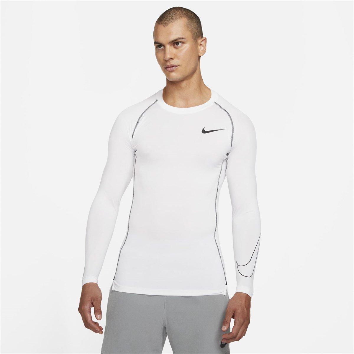 Nike M Np Df Tıght Top Ls Erkek Tişört