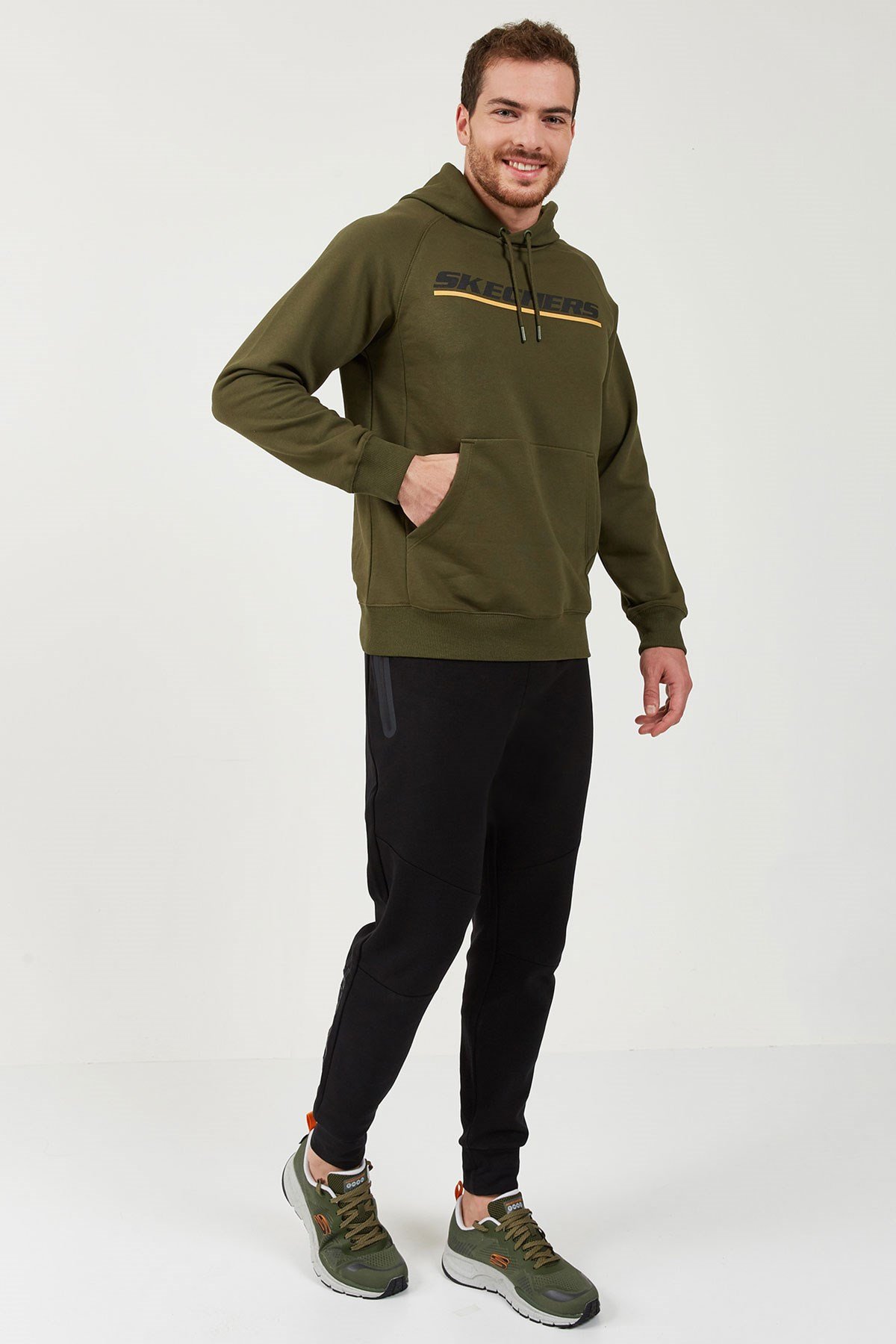 Skechers Lw Fleece M Logo Printed Hoodie Erkek Sweat