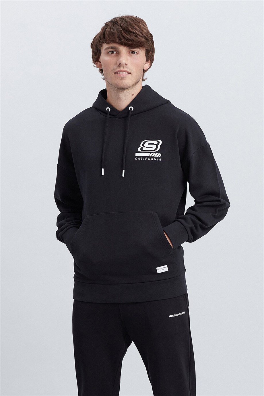 Skechers M Chest Logo Hoodie Erkek Sweat