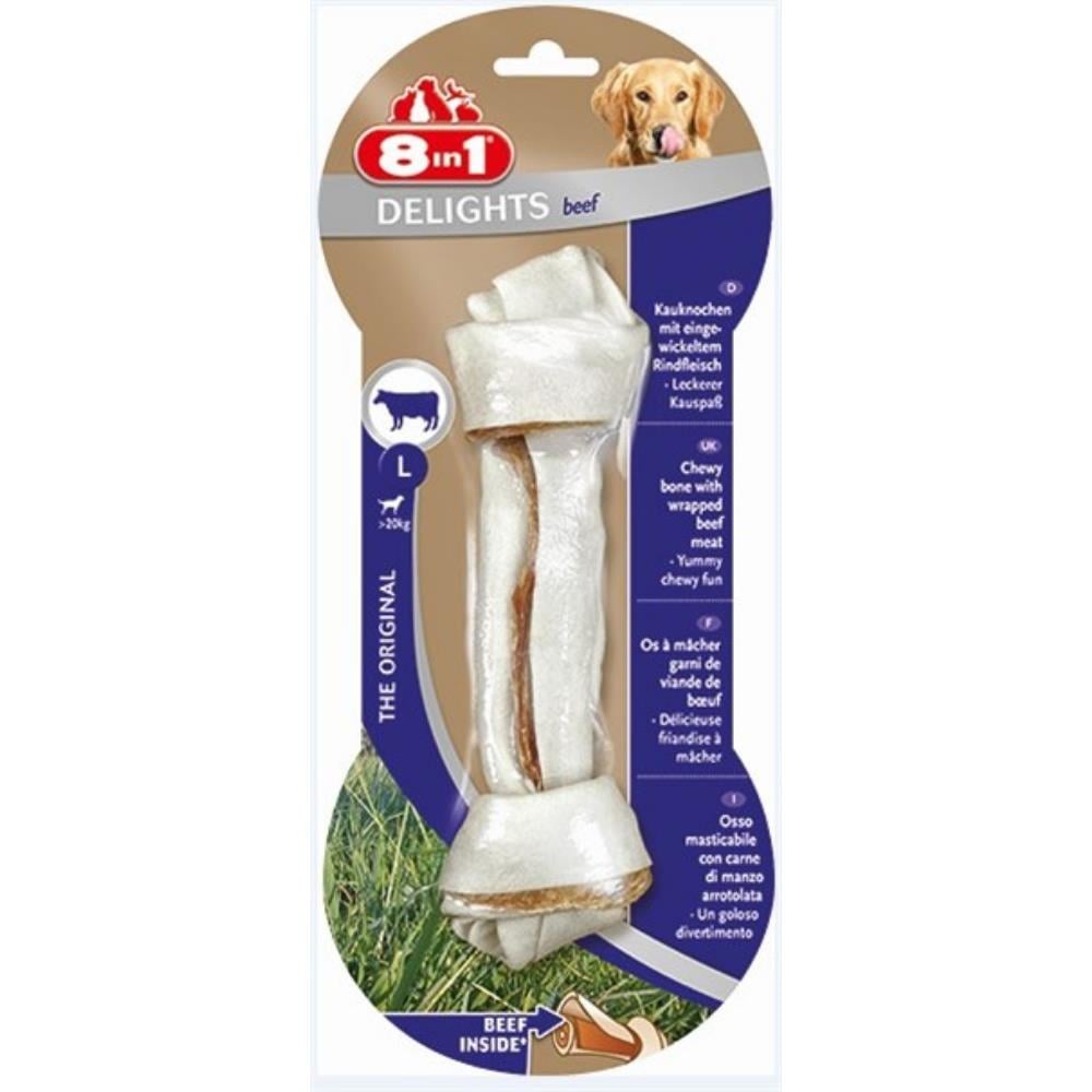 8 in 1 Delights Bones Biftekli Köpekler İçin Ağız Bakım Kemiği Large8 in 1