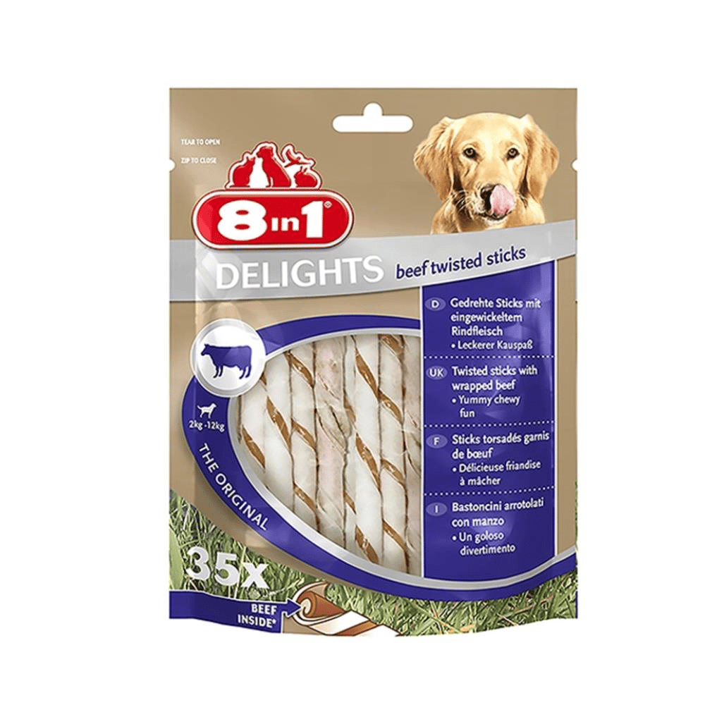 8 in 1 Delights Köpekler İçin Biftekli Ödül Çubuğu 190 gr8 in 1
