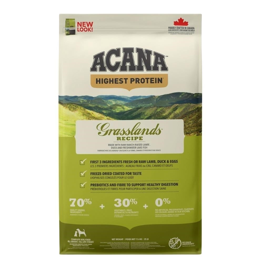 Acana Grasslands Kuzulu Ördekli ve Balıklı Tahılsız Yetişkin Köpek Maması 11,4 kgAcana